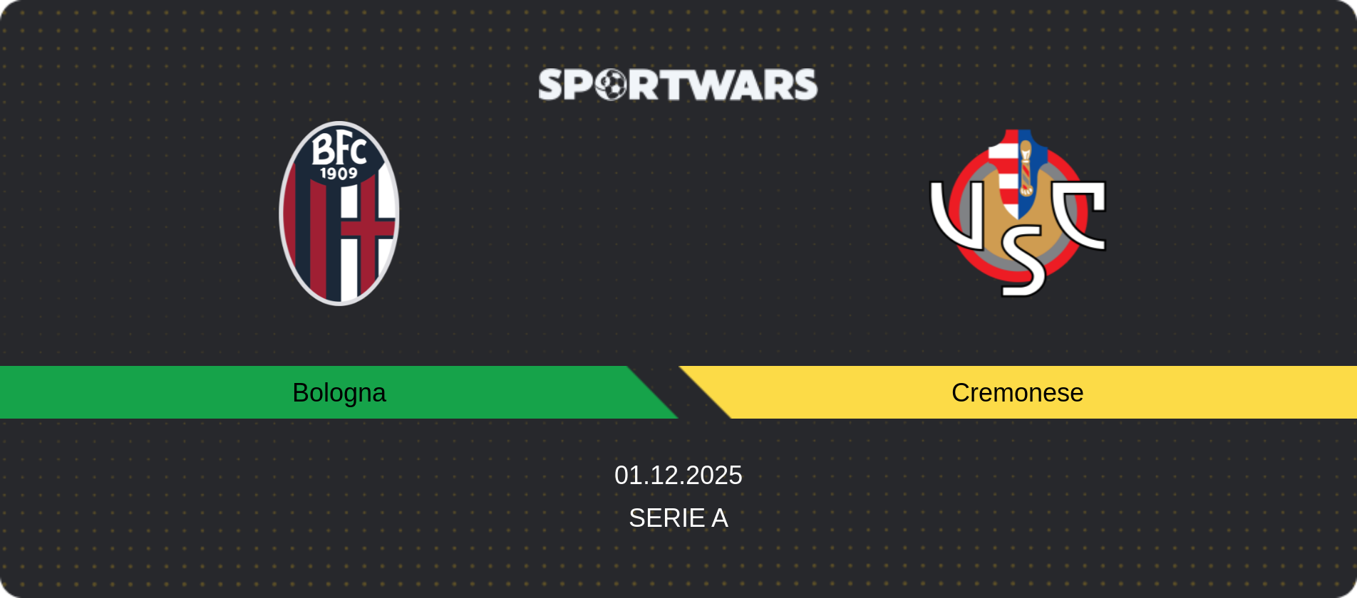 Match prediction Bologna — Cremonese, Serie A, 01.12.2025