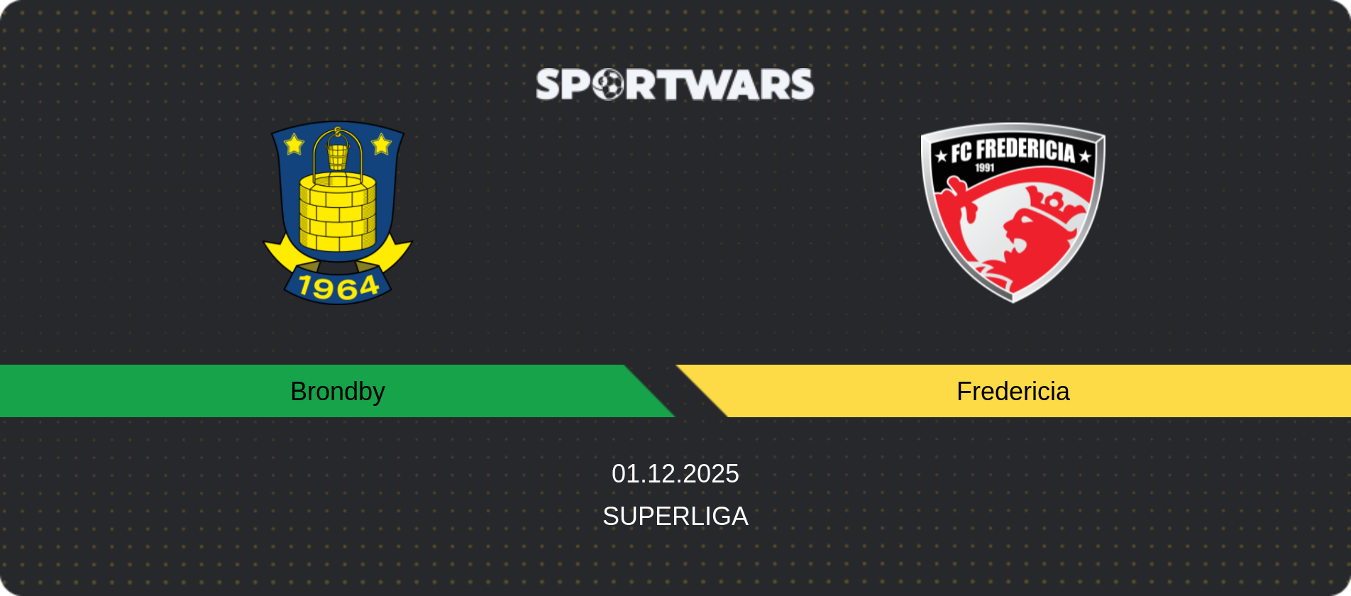 Match prediction Brondby — Fredericia, Superliga, 01.12.2025