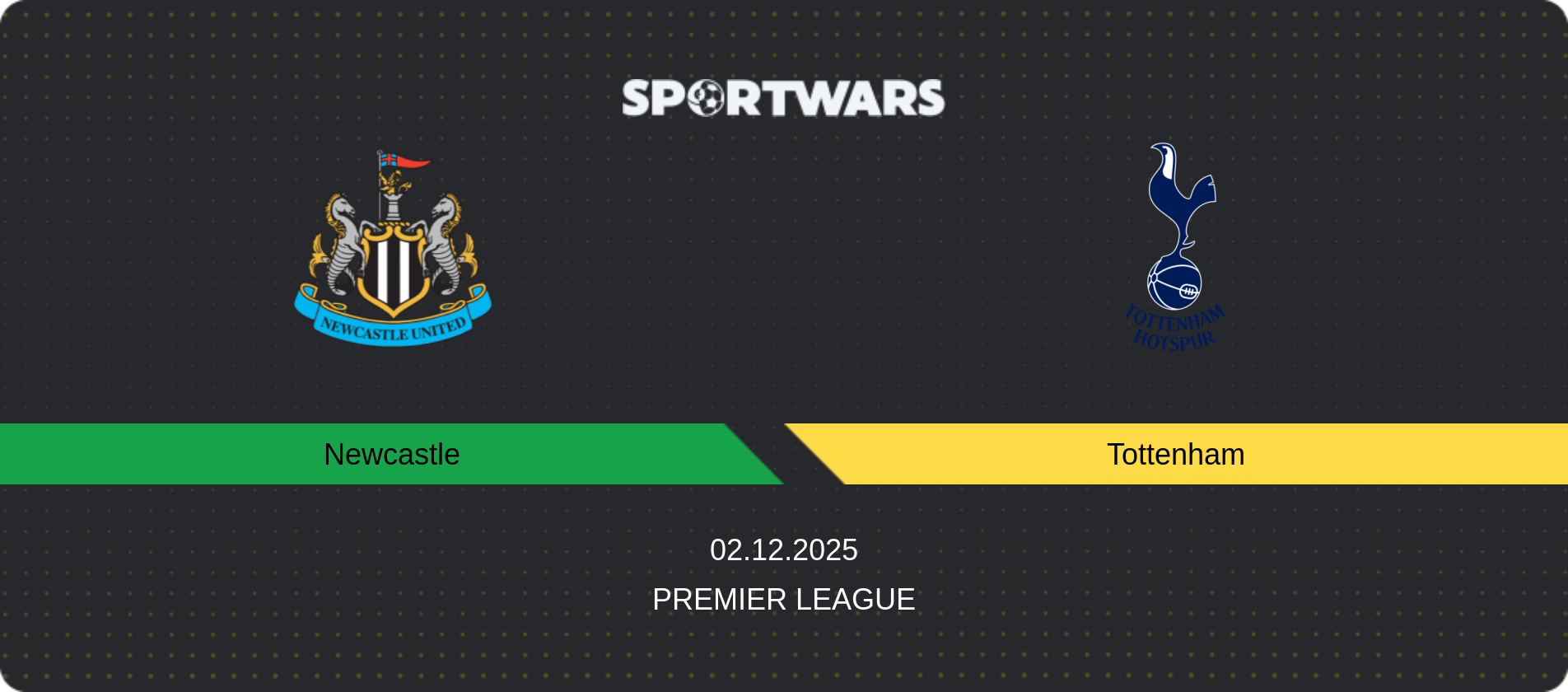 Match prediction Newcastle — Tottenham, Premier League, 02.12.2025