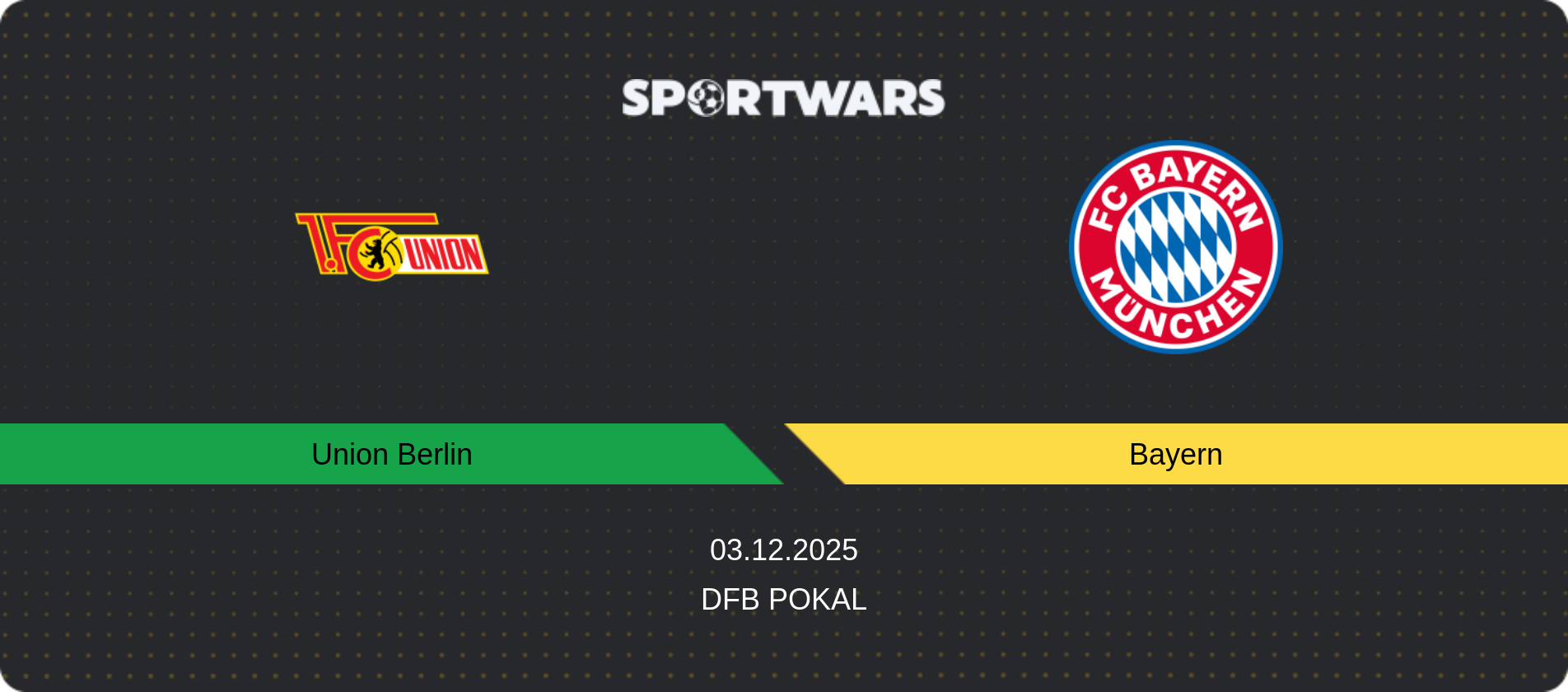 Match prediction Union Berlin — Bayern, DFB Pokal, 03.12.2025