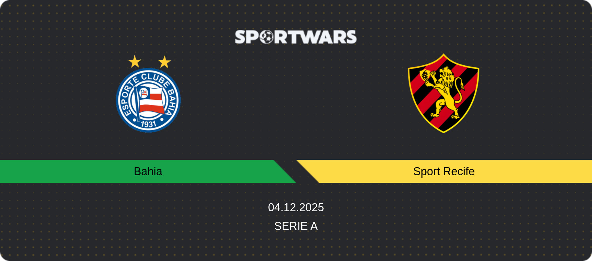 Match prediction Bahia — Sport Recife, Serie A, 04.12.2025