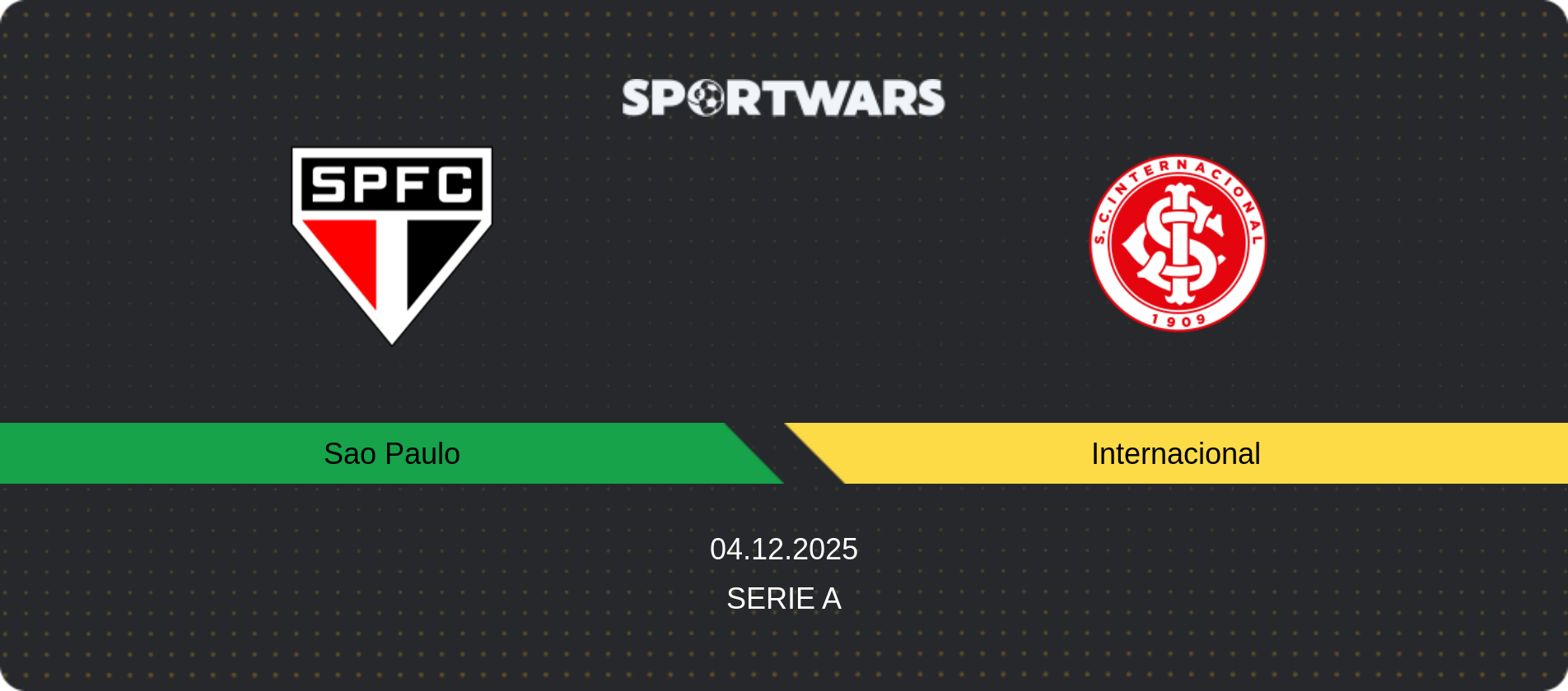Match prediction Sao Paulo — Internacional, Serie A, 04.12.2025