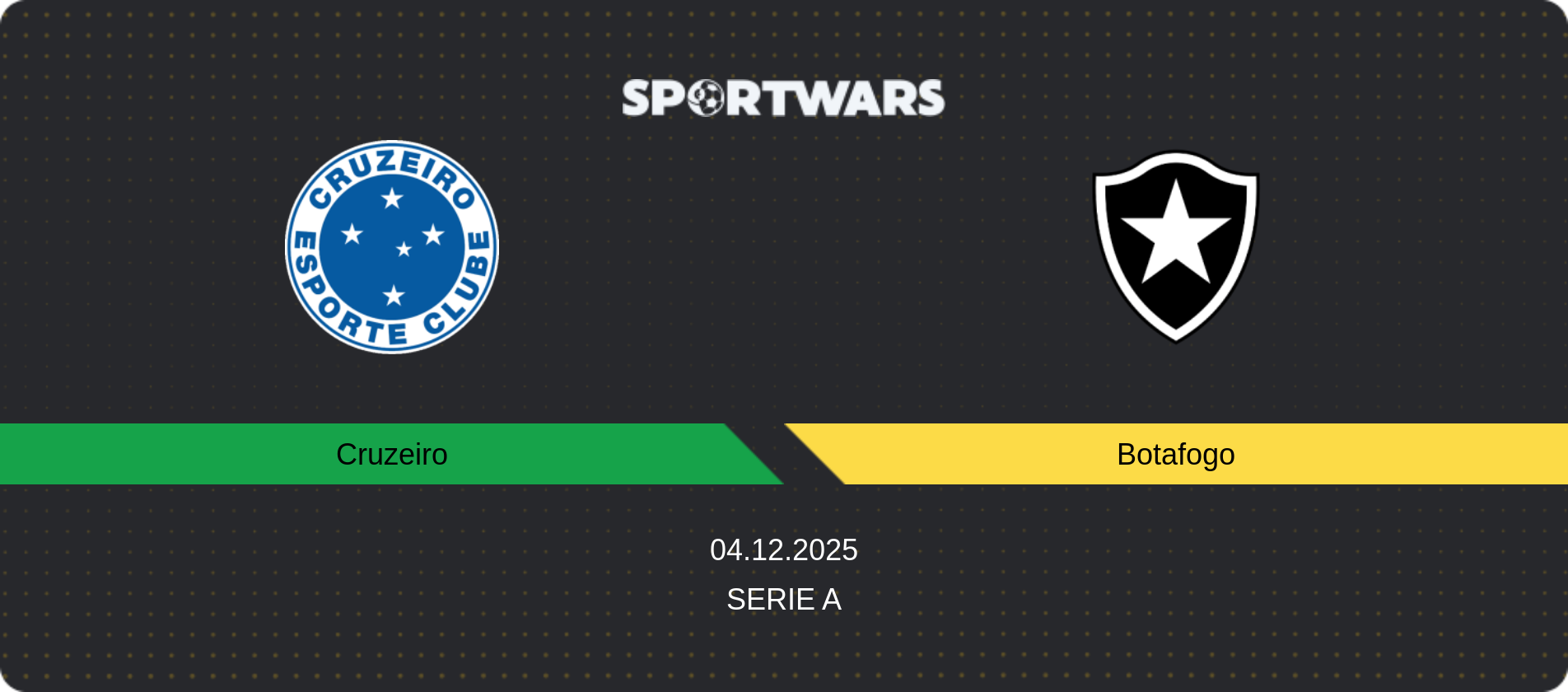 Match prediction Cruzeiro — Botafogo, Serie A, 04.12.2025