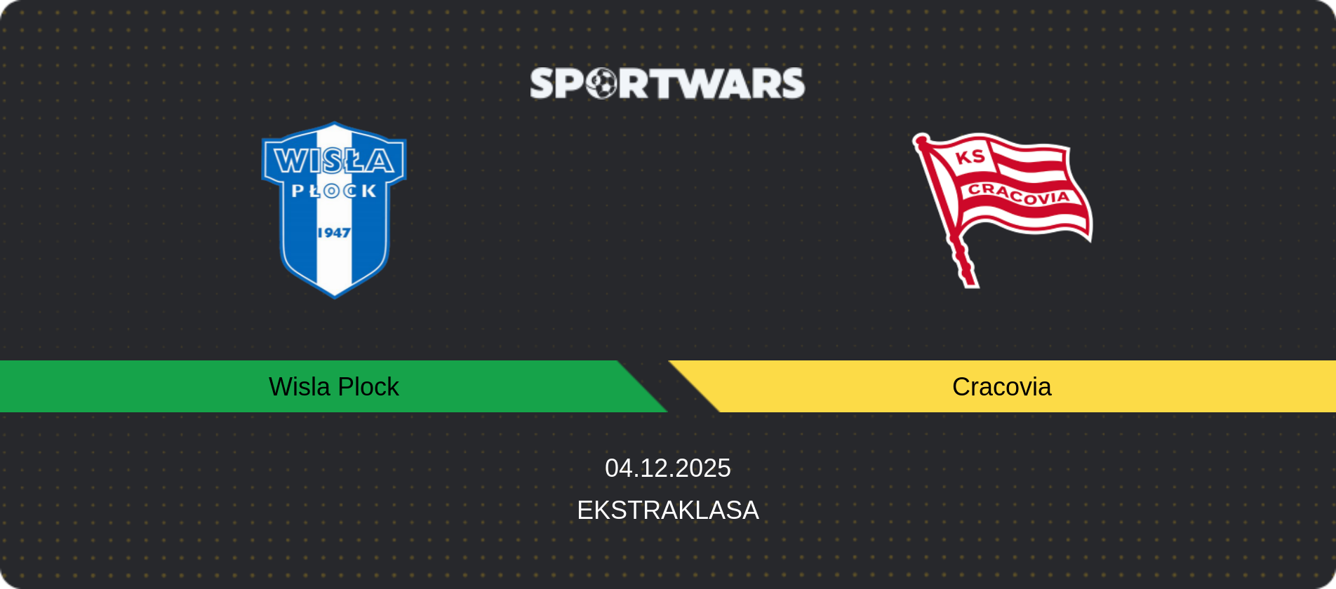Match prediction Wisla Plock — Cracovia, Ekstraklasa, 04.12.2025
