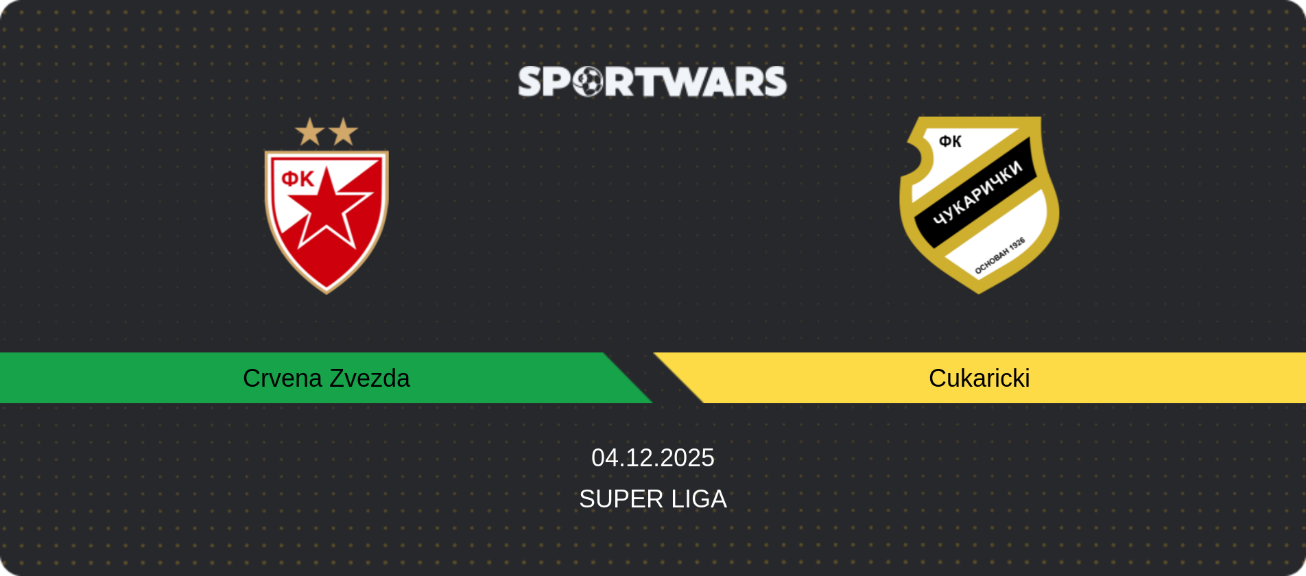 Match prediction Crvena Zvezda — Cukaricki, Super Liga, 04.12.2025
