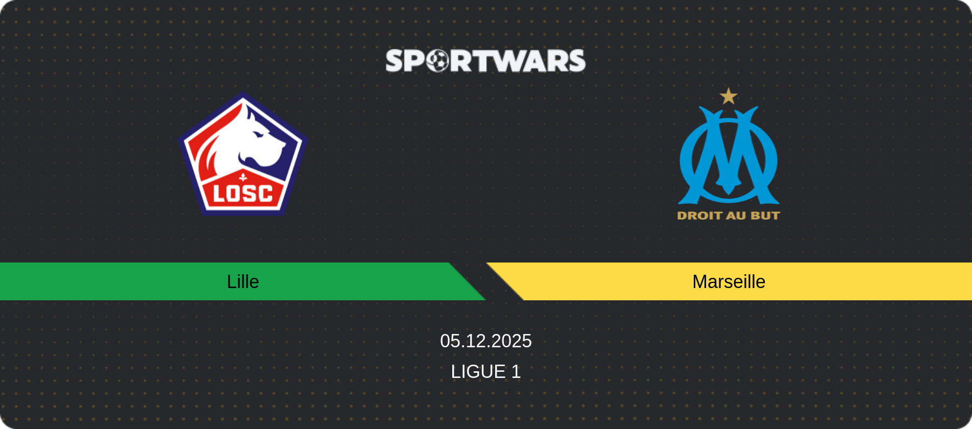 Match prediction Lille — Marseille, Ligue 1, 05.12.2025