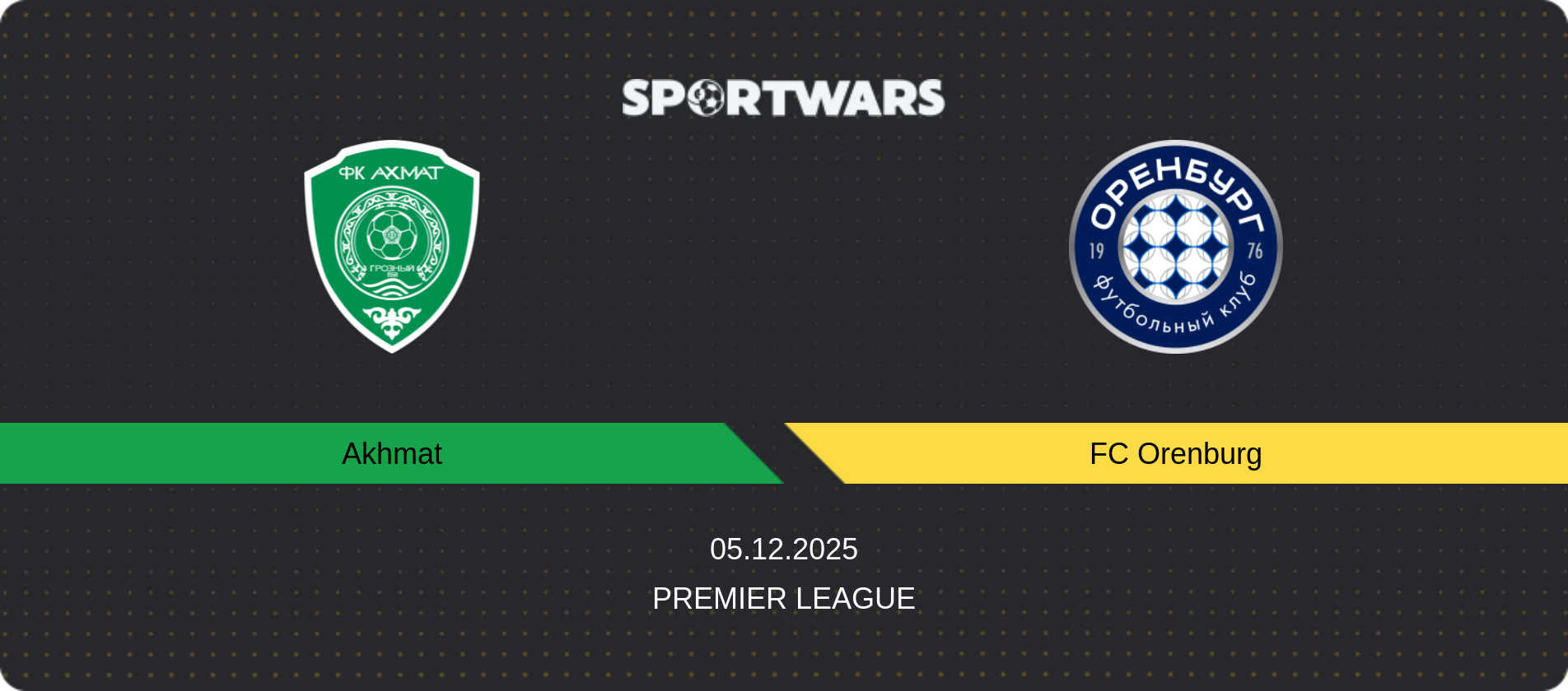 Match prediction Akhmat — FC Orenburg, Premier League, 05.12.2025