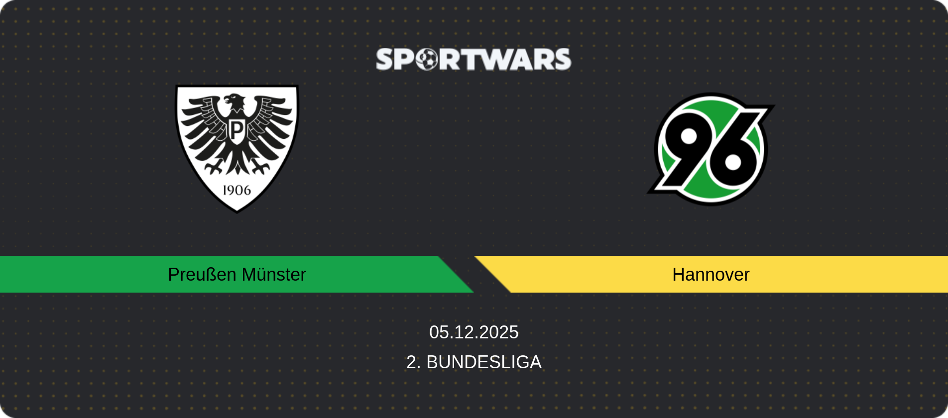 Match prediction Preußen Münster — Hannover, 2. Bundesliga, 05.12.2025