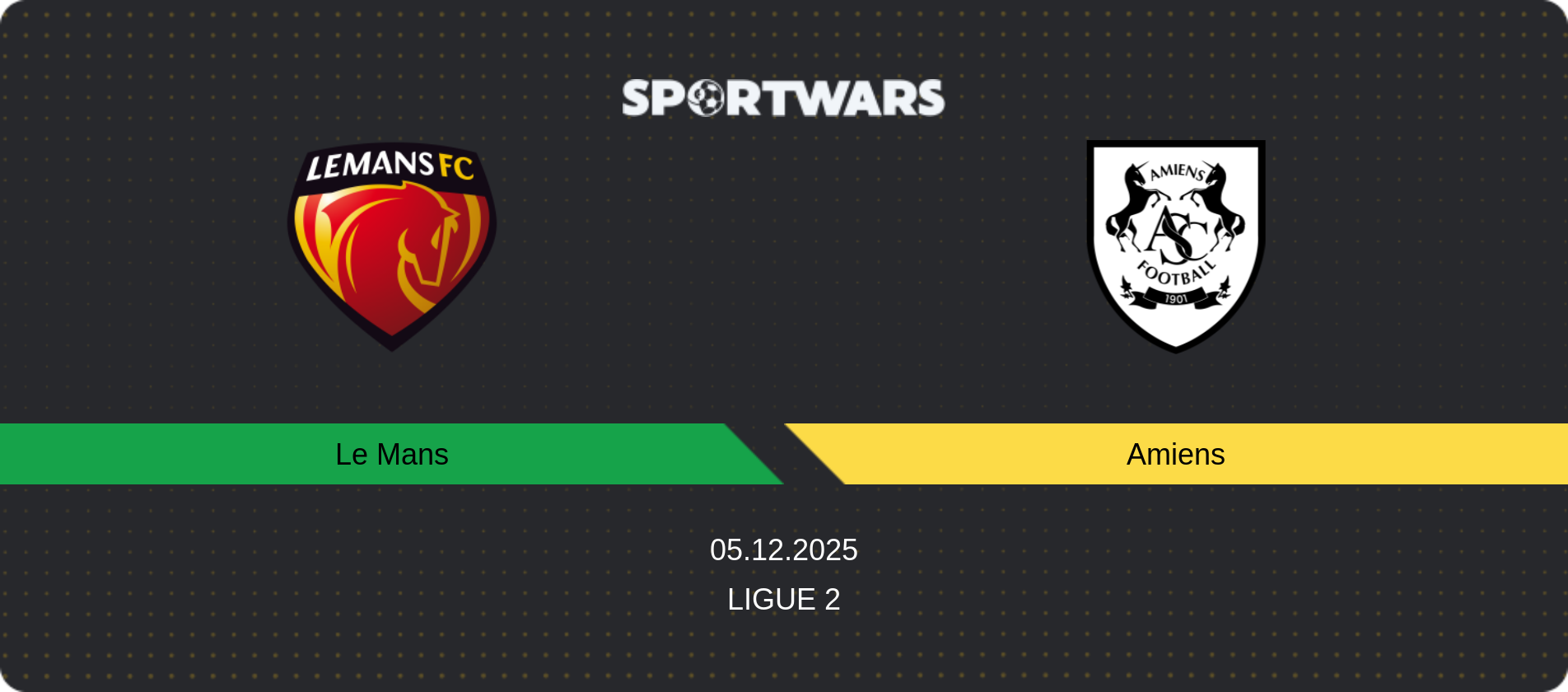 Match prediction Le Mans — Amiens, Ligue 2, 05.12.2025