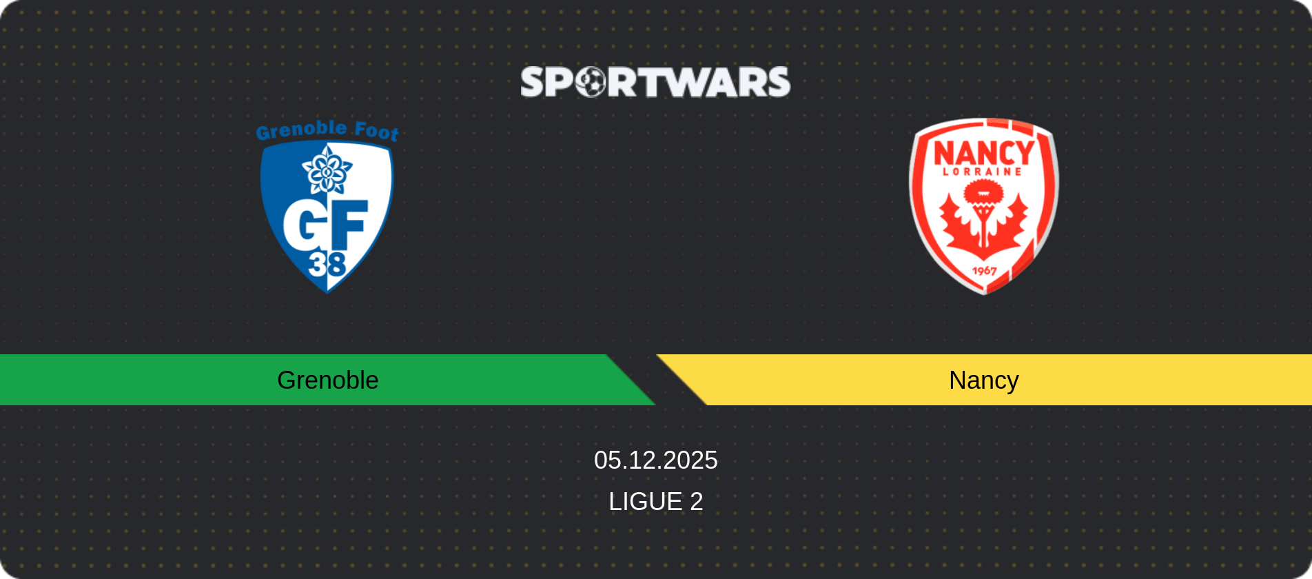 Match prediction Grenoble — Nancy, Ligue 2, 05.12.2025