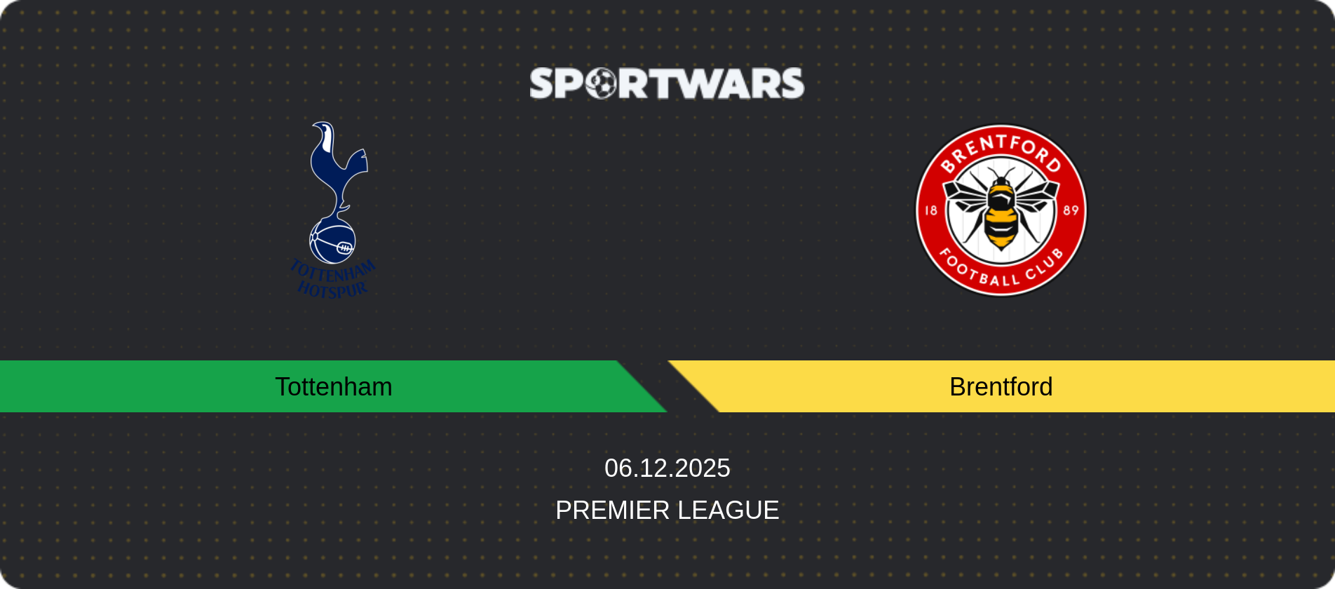 Match prediction Tottenham — Brentford, Premier League, 06.12.2025