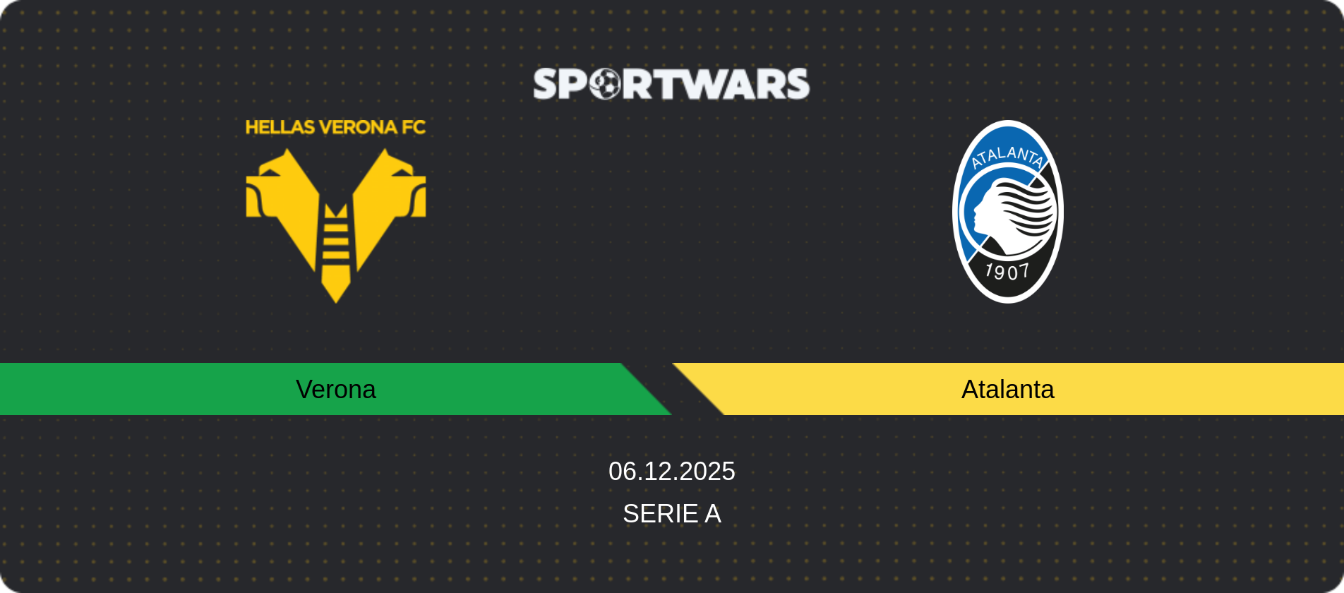 Match prediction Verona — Atalanta, Serie A, 06.12.2025