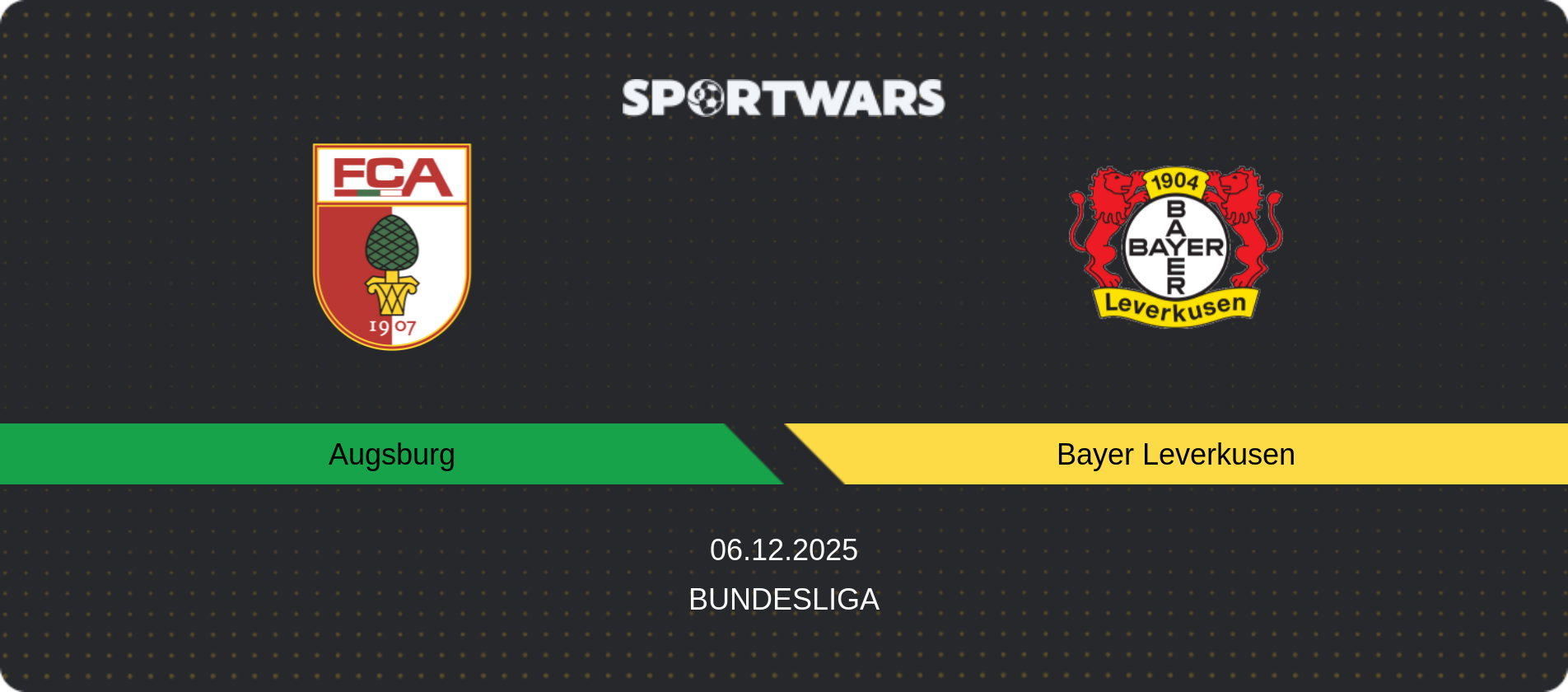 Match prediction Augsburg — Bayer Leverkusen, Bundesliga, 06.12.2025