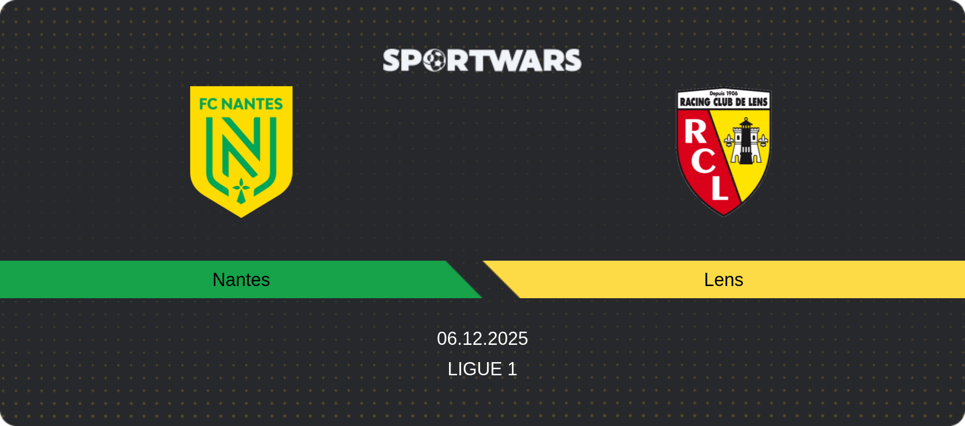 Match prediction Nantes — Lens, Ligue 1, 06.12.2025