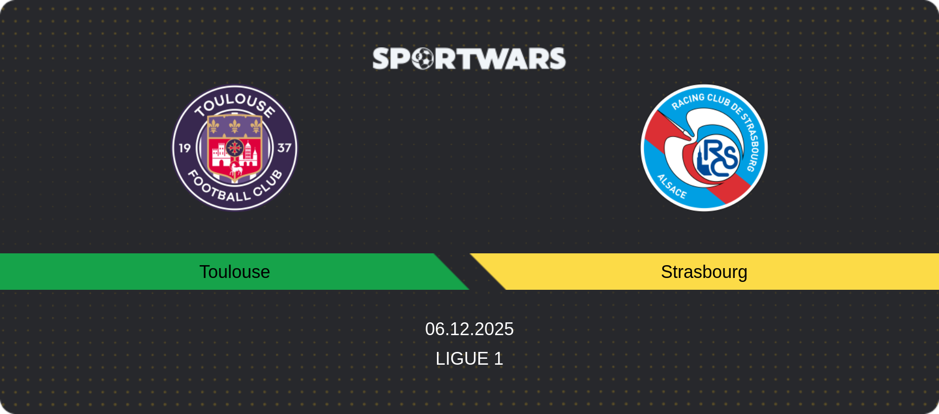 Match prediction Toulouse — Strasbourg, Ligue 1, 06.12.2025