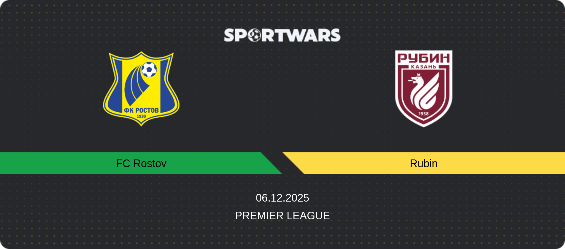 Match prediction FC Rostov — Rubin, Premier League, 06.12.2025
