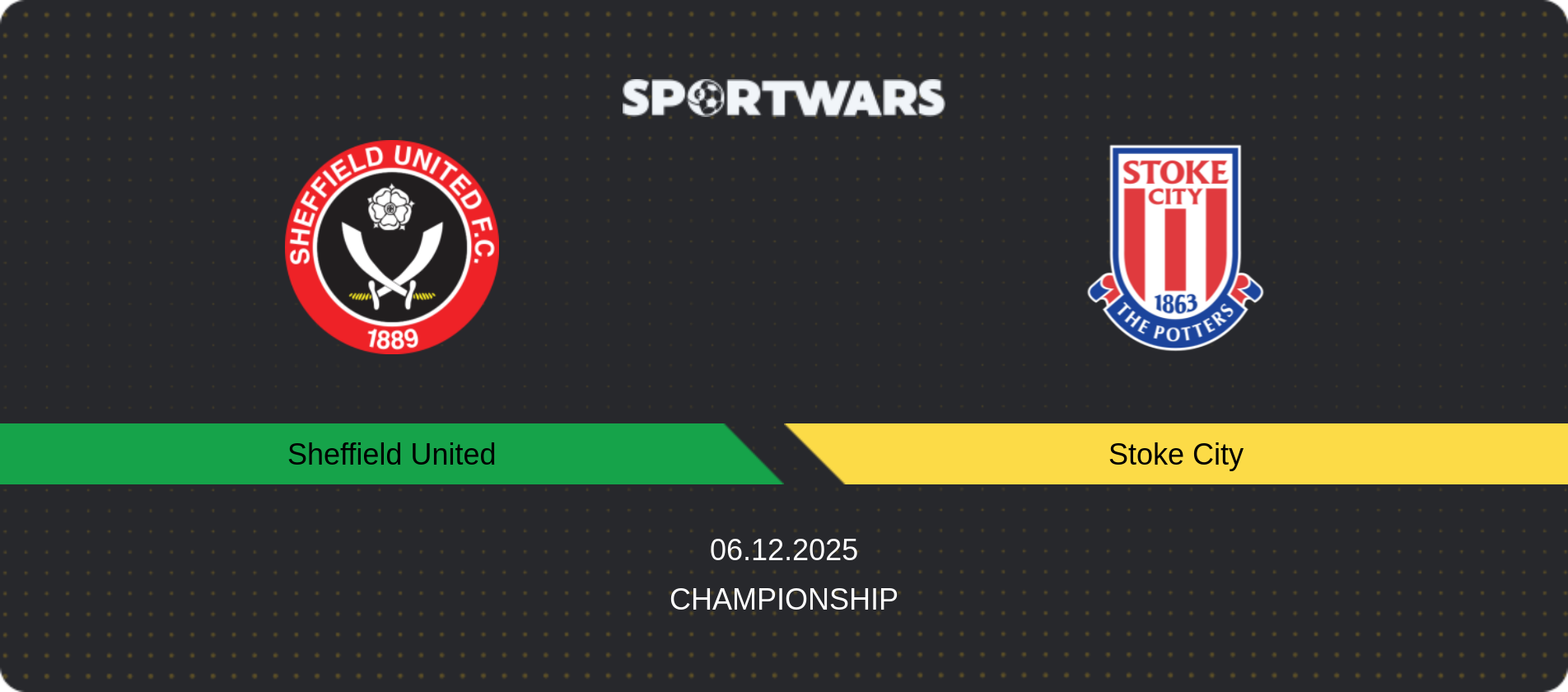 Match prediction Sheffield United — Stoke City, Championship, 06.12.2025