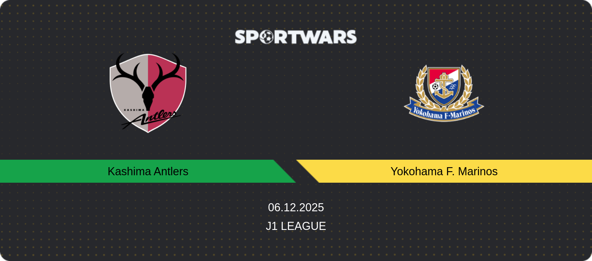 Match prediction Kashima Antlers — Yokohama F. Marinos, J1 League, 06.12.2025