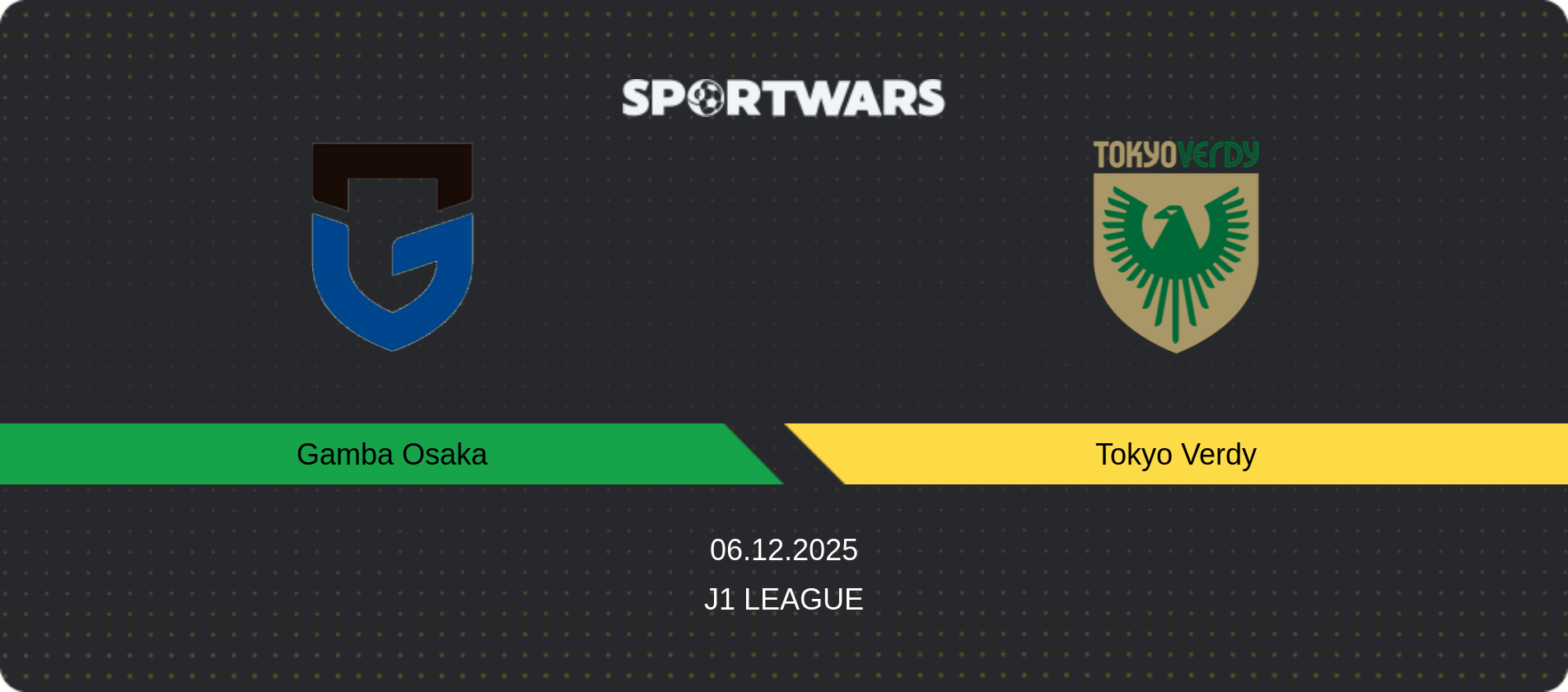 Match prediction Gamba Osaka — Tokyo Verdy, J1 League, 06.12.2025