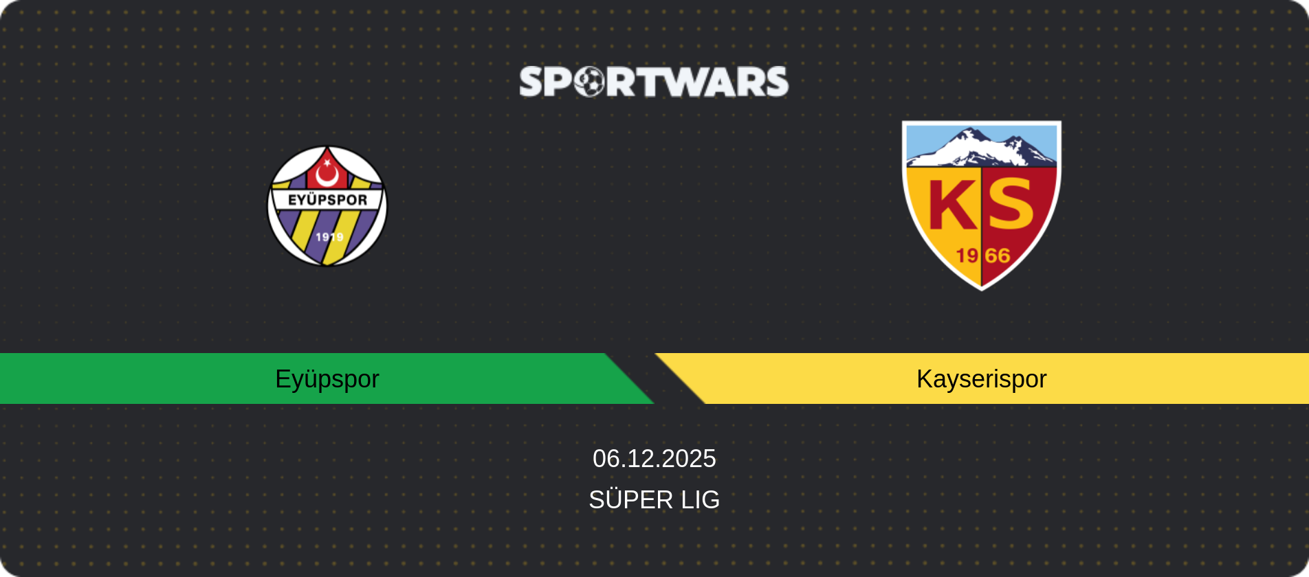 Match prediction Eyüpspor — Kayserispor, Süper Lig, 06.12.2025