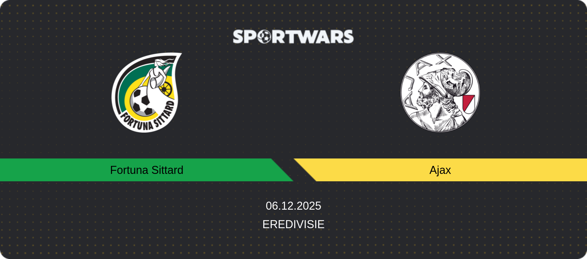 Match prediction Fortuna Sittard — Ajax, Eredivisie, 06.12.2025