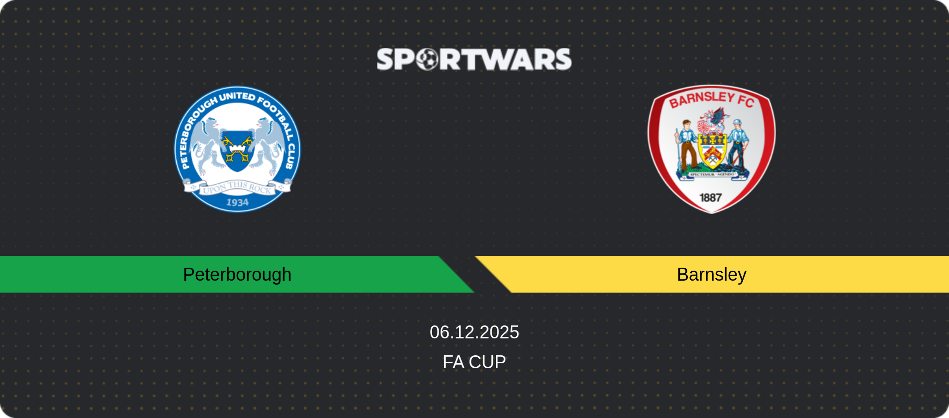 Match prediction Peterborough — Barnsley, FA Cup, 06.12.2025