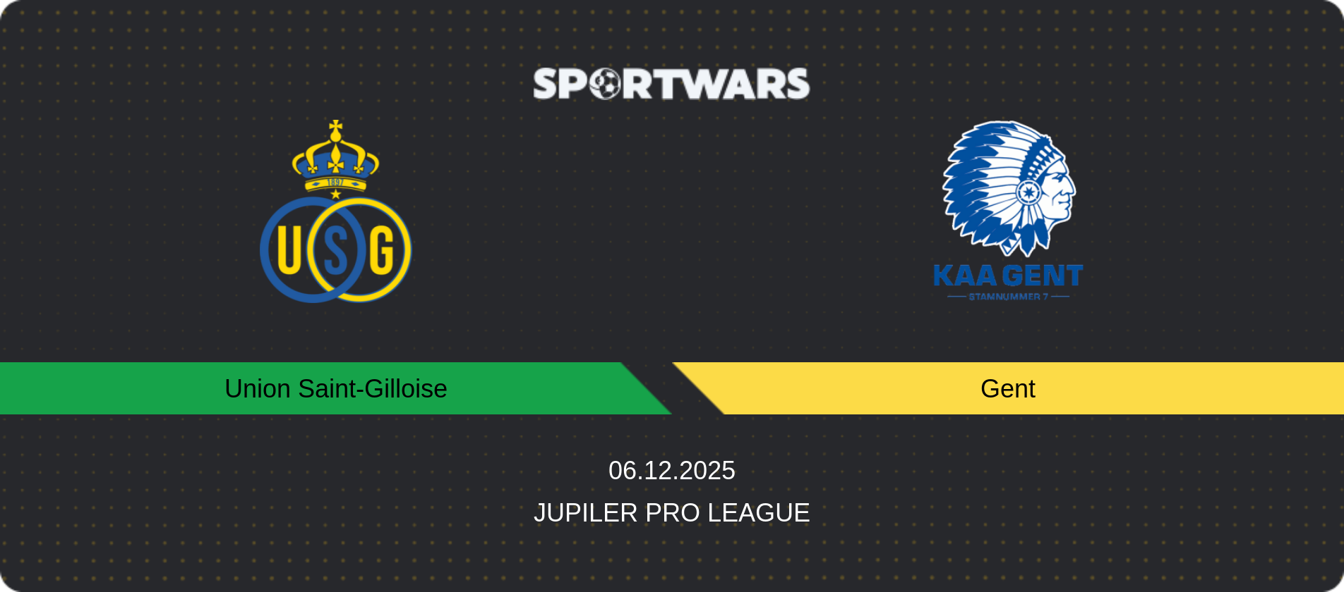 Match prediction Union Saint-Gilloise — Gent, Jupiler Pro League, 06.12.2025