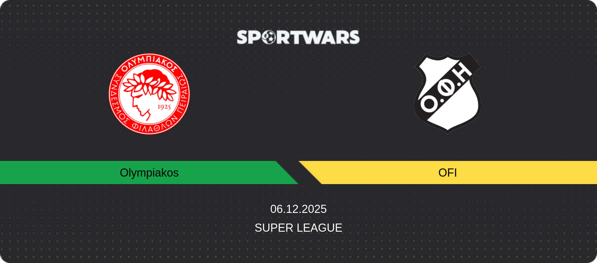 Match prediction Olympiakos — OFI, Super League, 06.12.2025