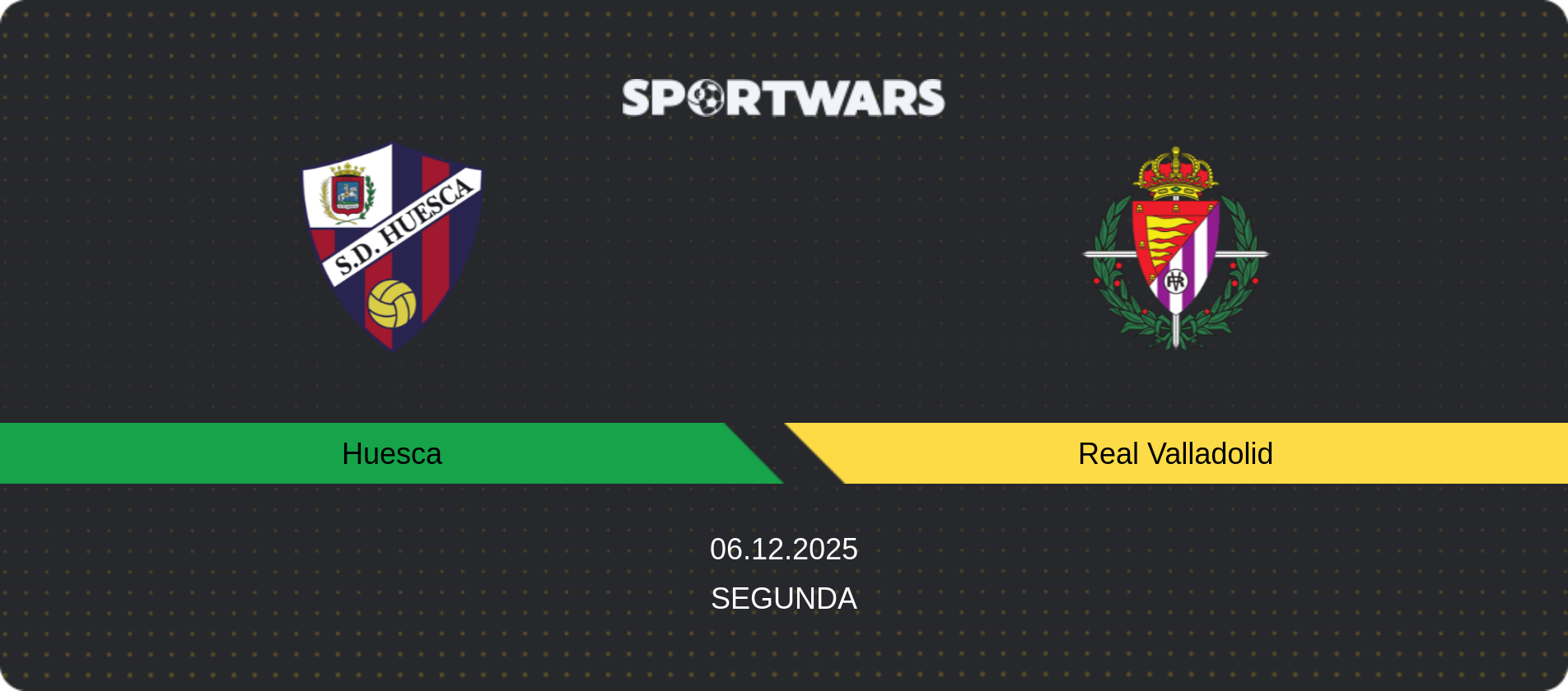 Match prediction Huesca — Real Valladolid, Segunda, 06.12.2025