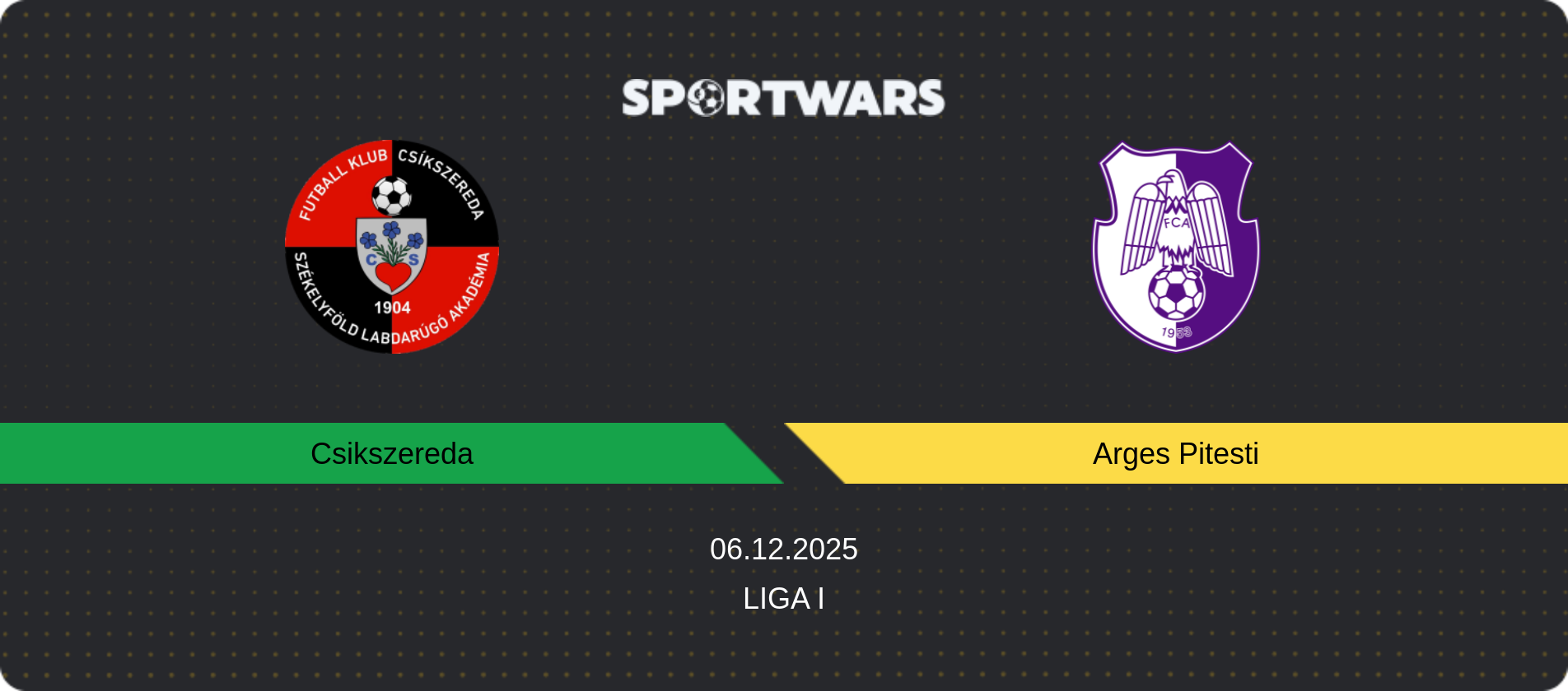 Match prediction Csikszereda — Arges Pitesti, Liga I, 06.12.2025