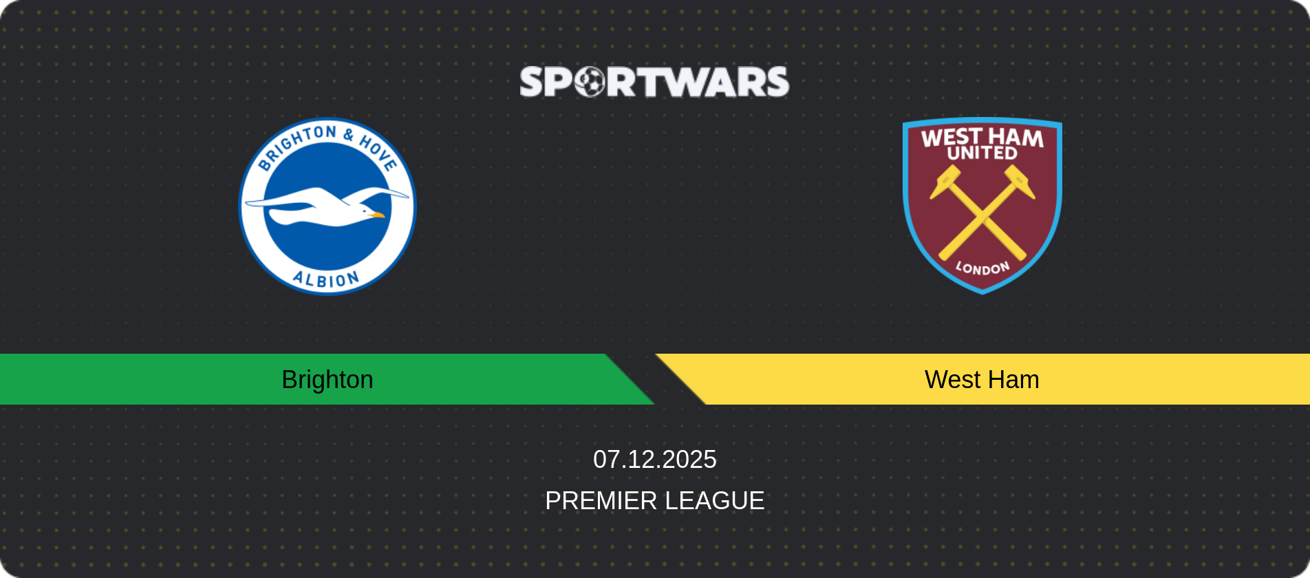 Match prediction Brighton — West Ham, Premier League, 07.12.2025