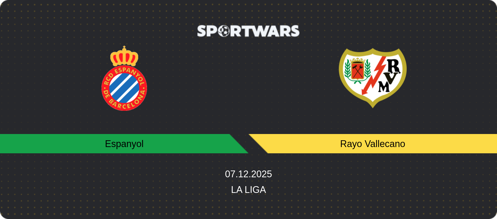 Match prediction Espanyol — Rayo Vallecano, La Liga, 07.12.2025