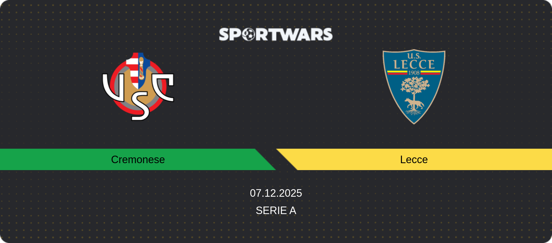 Match prediction Cremonese — Lecce, Serie A, 07.12.2025