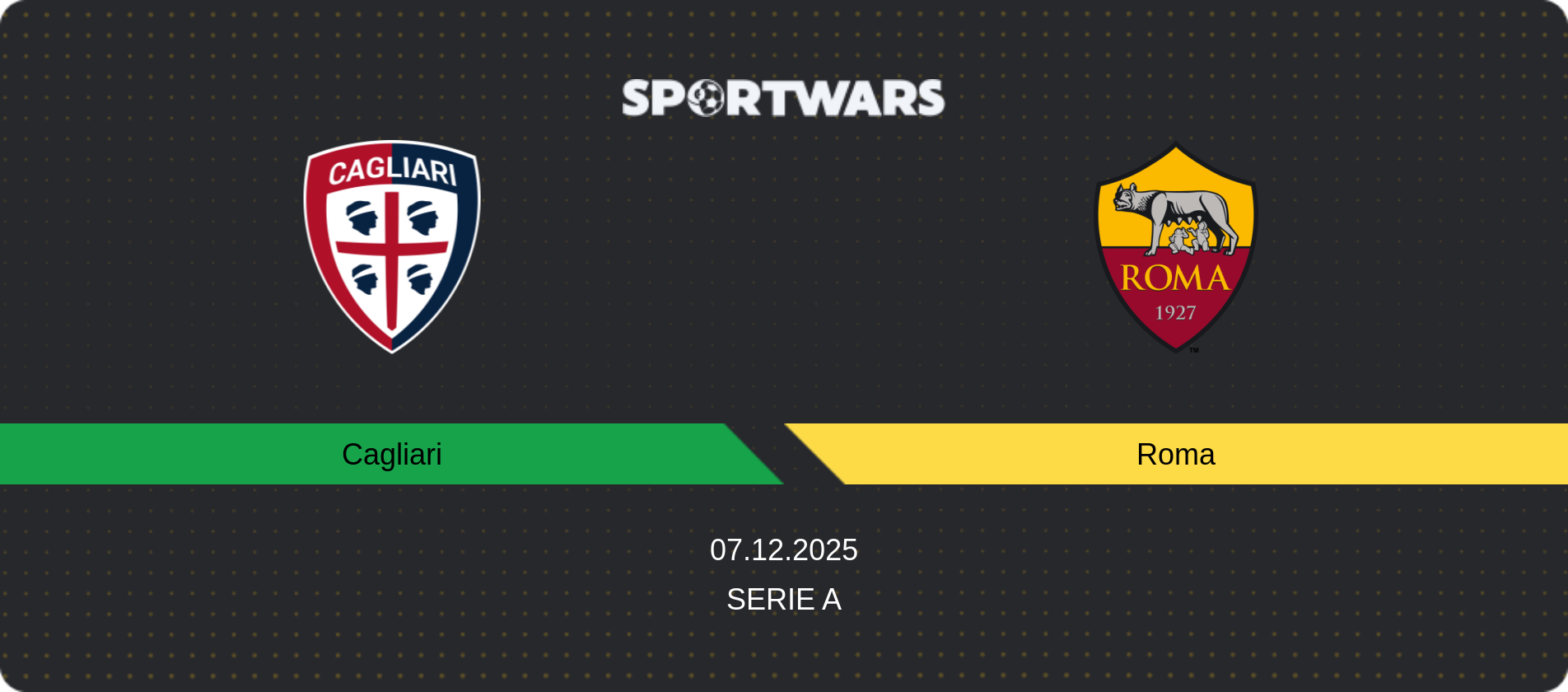 Match prediction Cagliari — Roma, Serie A, 07.12.2025