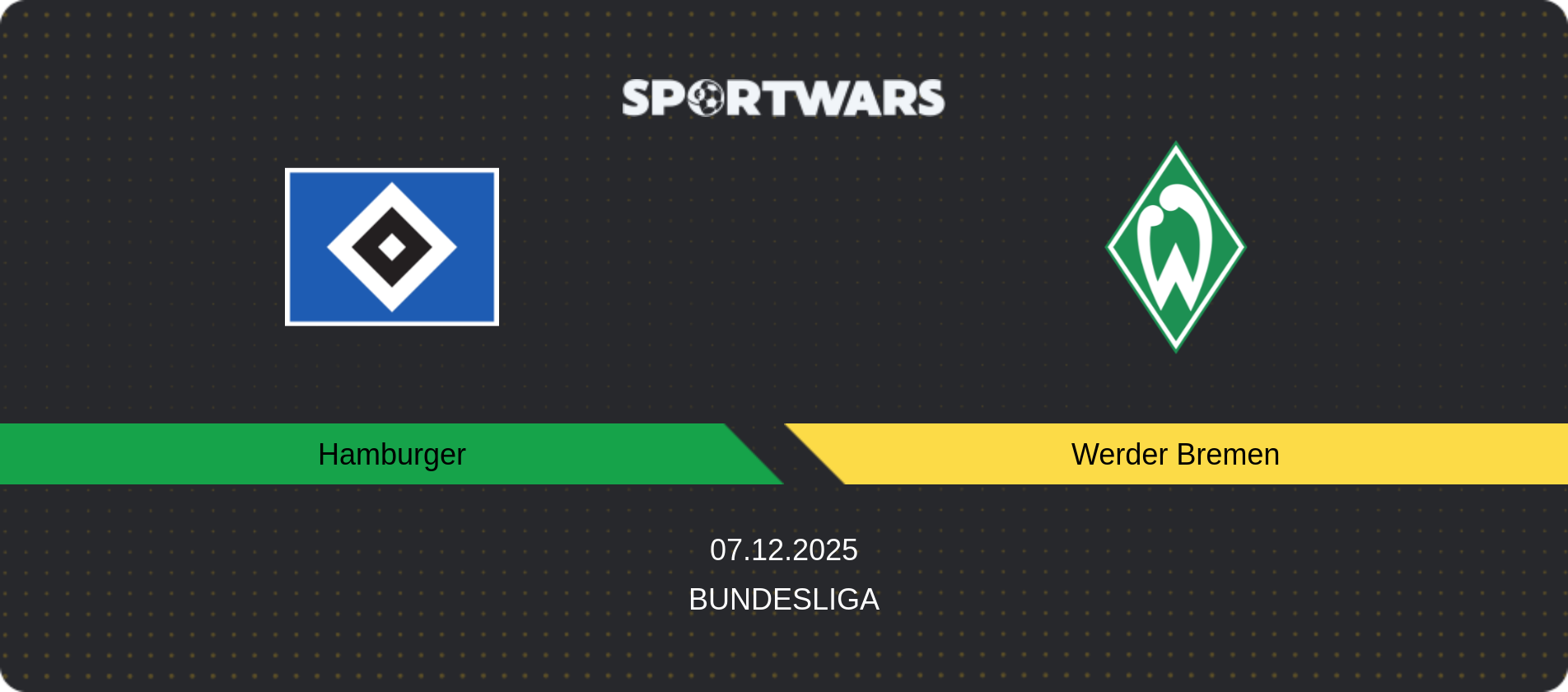 Match prediction Hamburger — Werder Bremen, Bundesliga, 07.12.2025