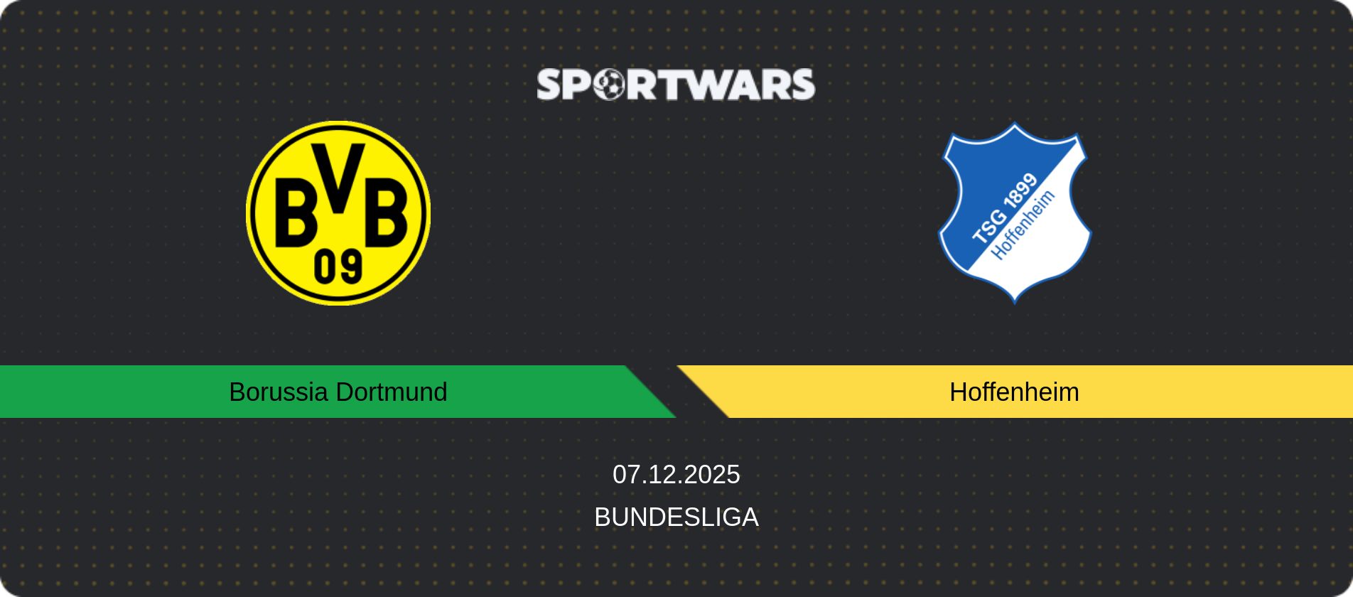 Match prediction Borussia Dortmund — Hoffenheim, Bundesliga, 07.12.2025