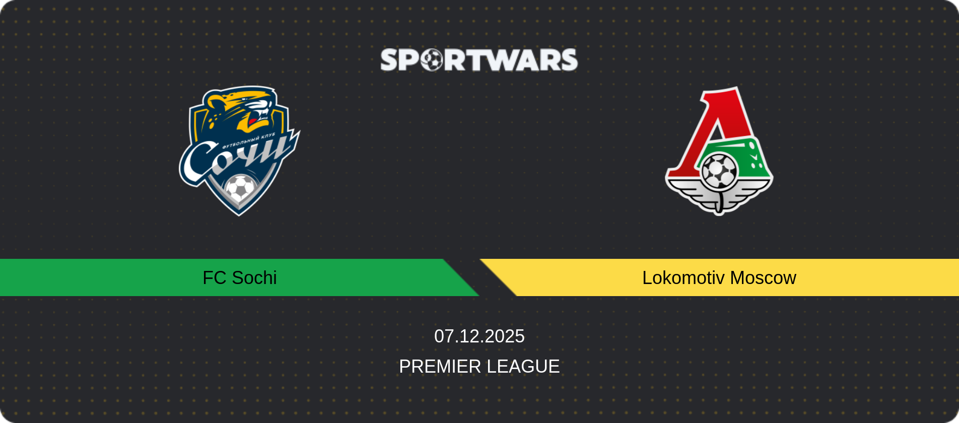 Match prediction FC Sochi — Lokomotiv Moscow, Premier League, 07.12.2025