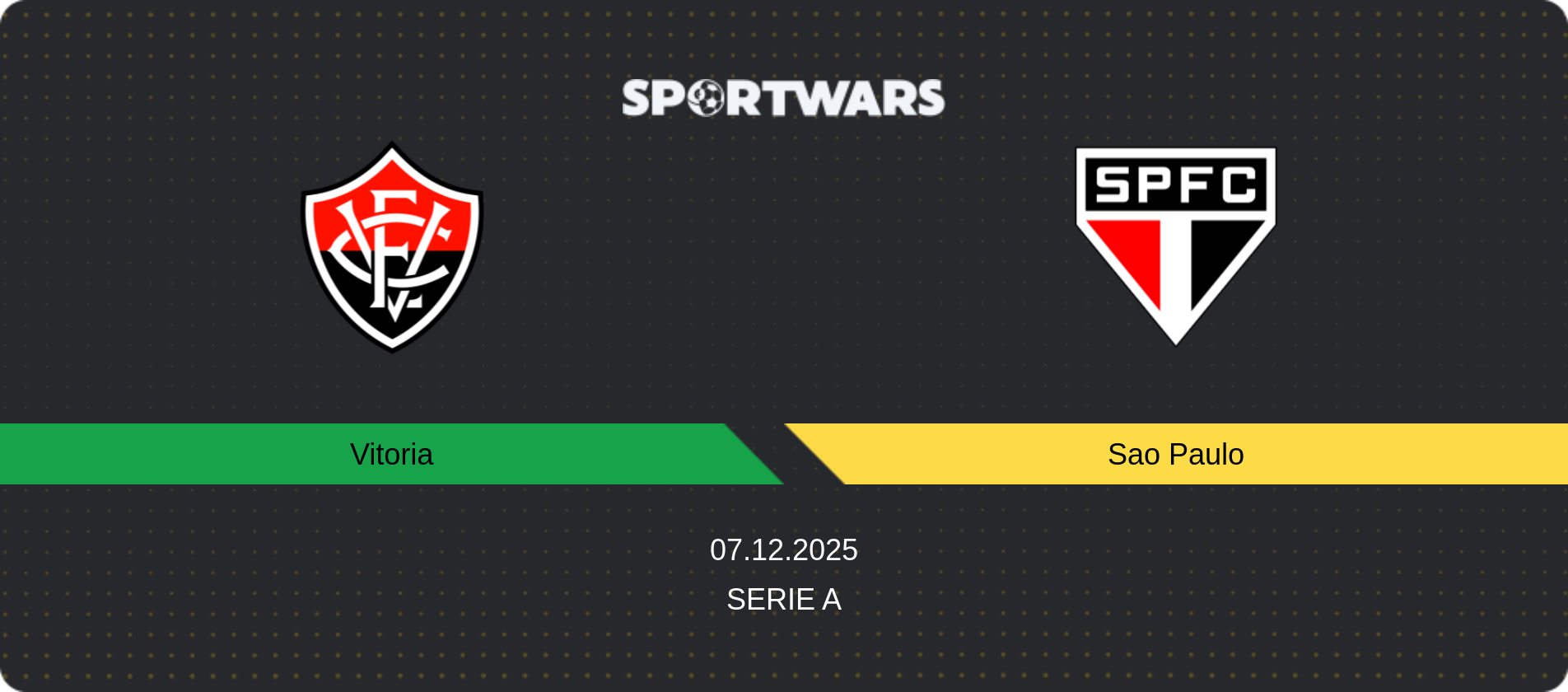 Match prediction Vitoria — Sao Paulo, Serie A, 07.12.2025