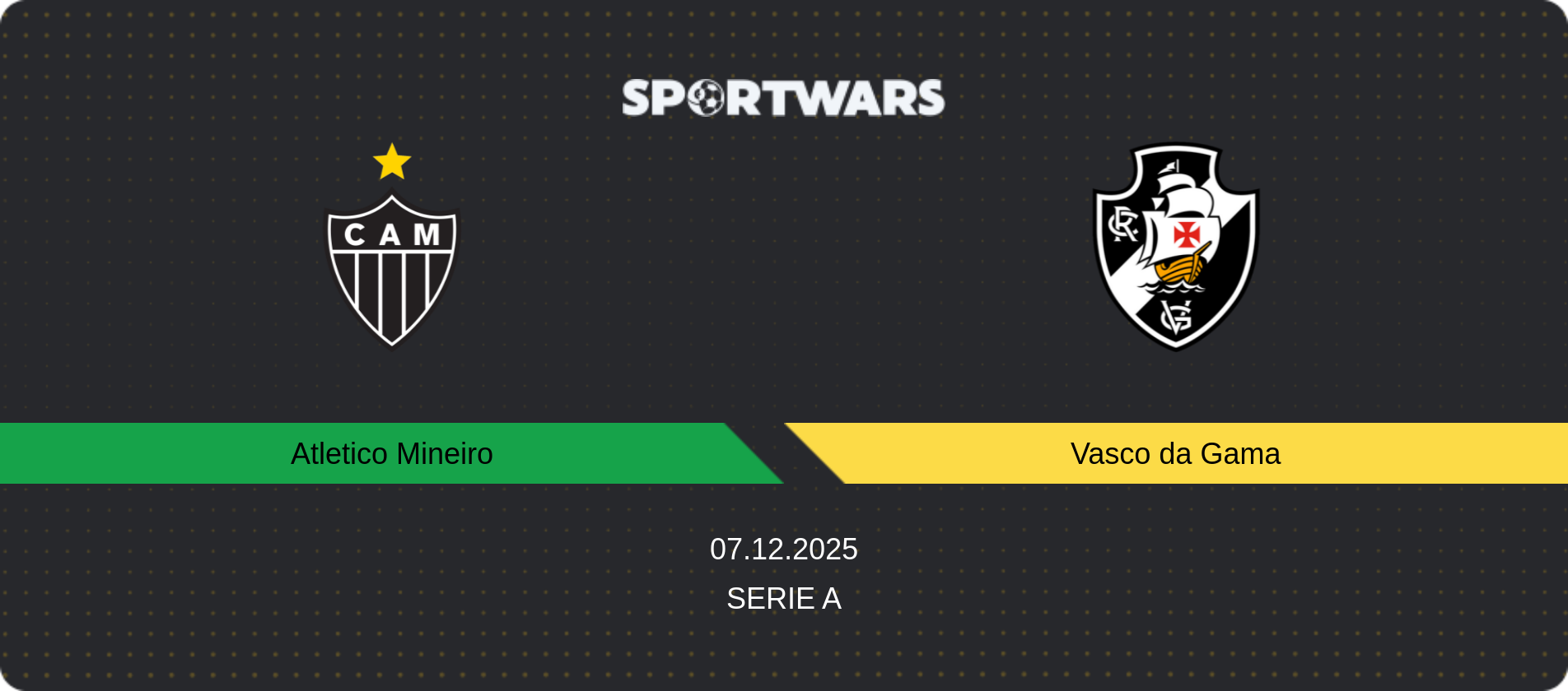 Match prediction Atletico Mineiro — Vasco da Gama, Serie A, 07.12.2025
