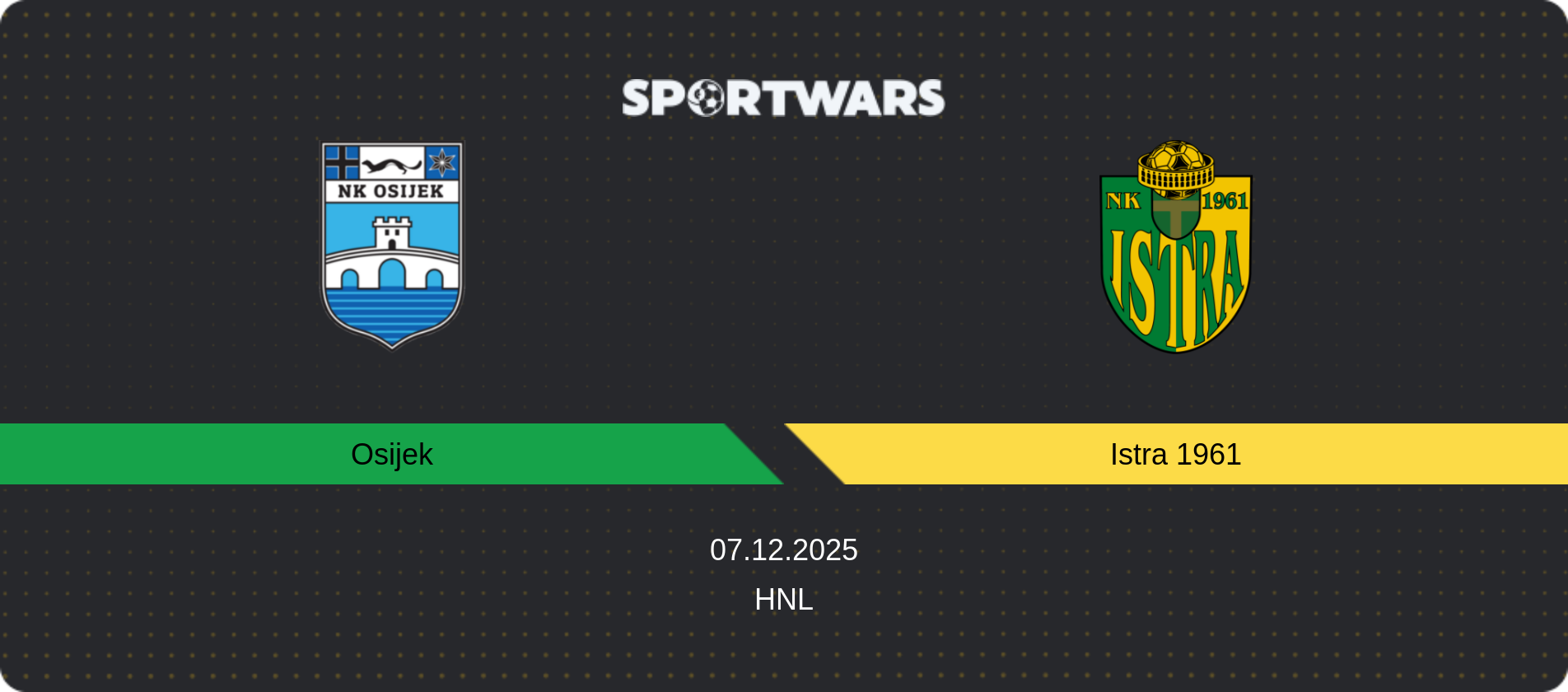 Match prediction Osijek — Istra 1961, HNL, 07.12.2025