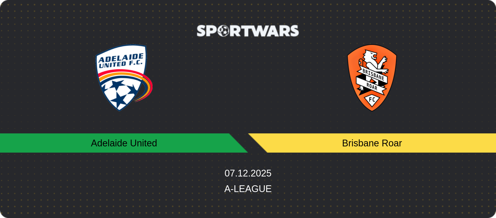 Match prediction Adelaide United — Brisbane Roar, A-League, 07.12.2025