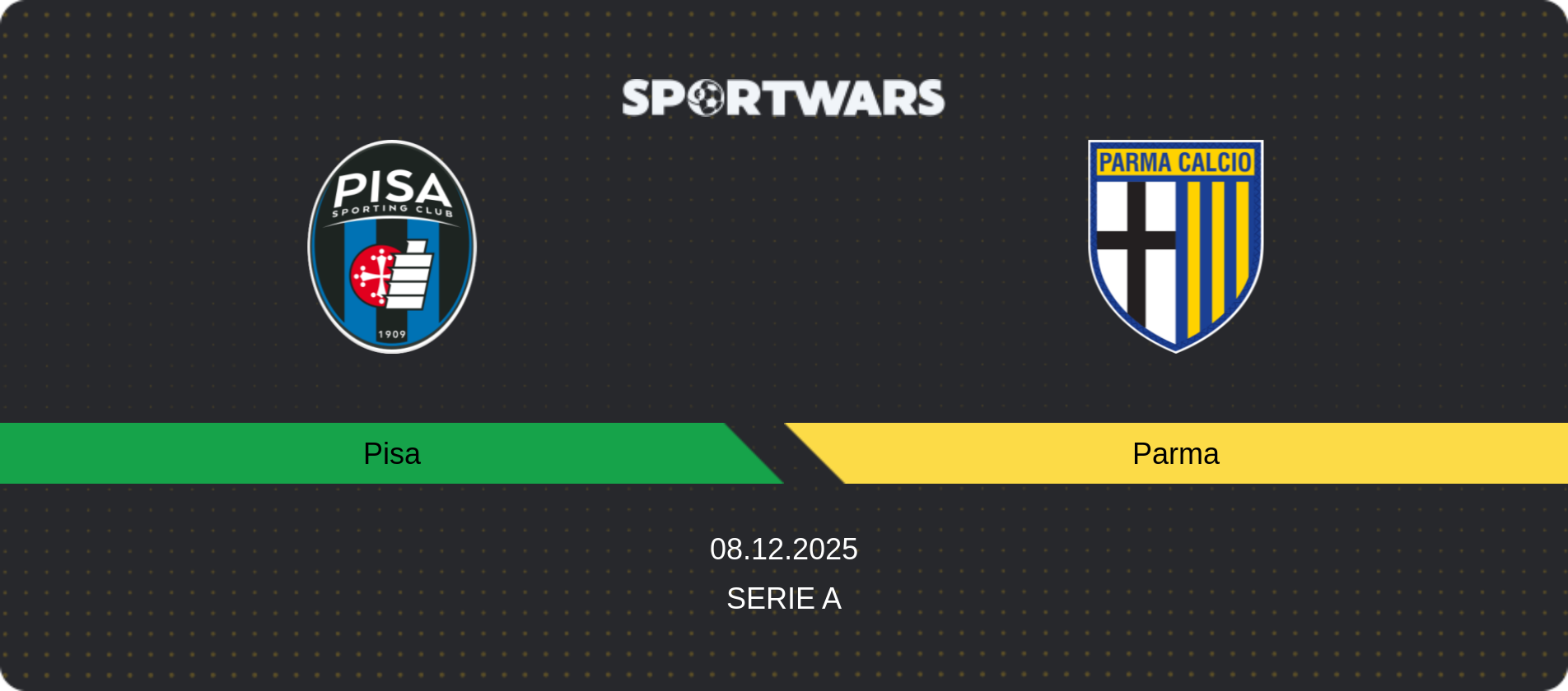 Match prediction Pisa — Parma, Serie A, 08.12.2025