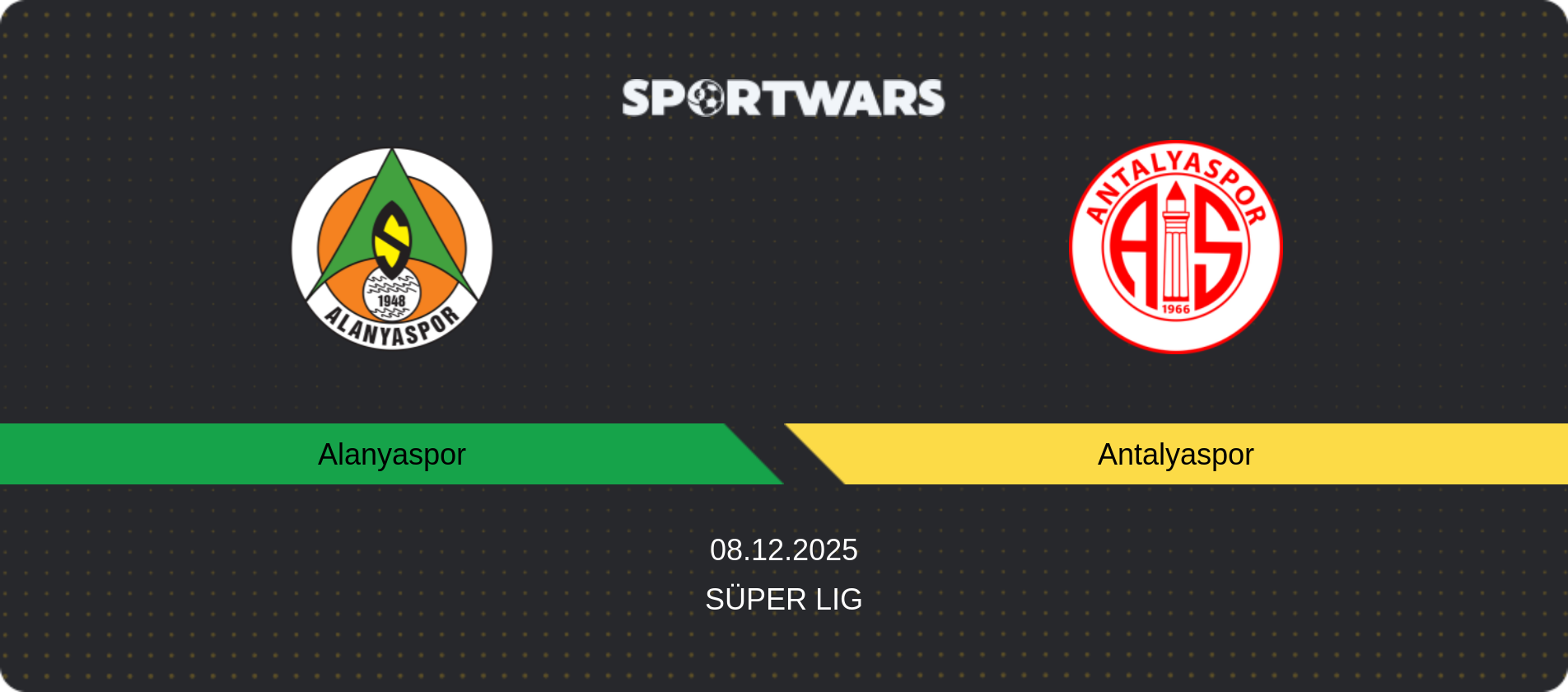 Match prediction Alanyaspor — Antalyaspor, Süper Lig, 08.12.2025