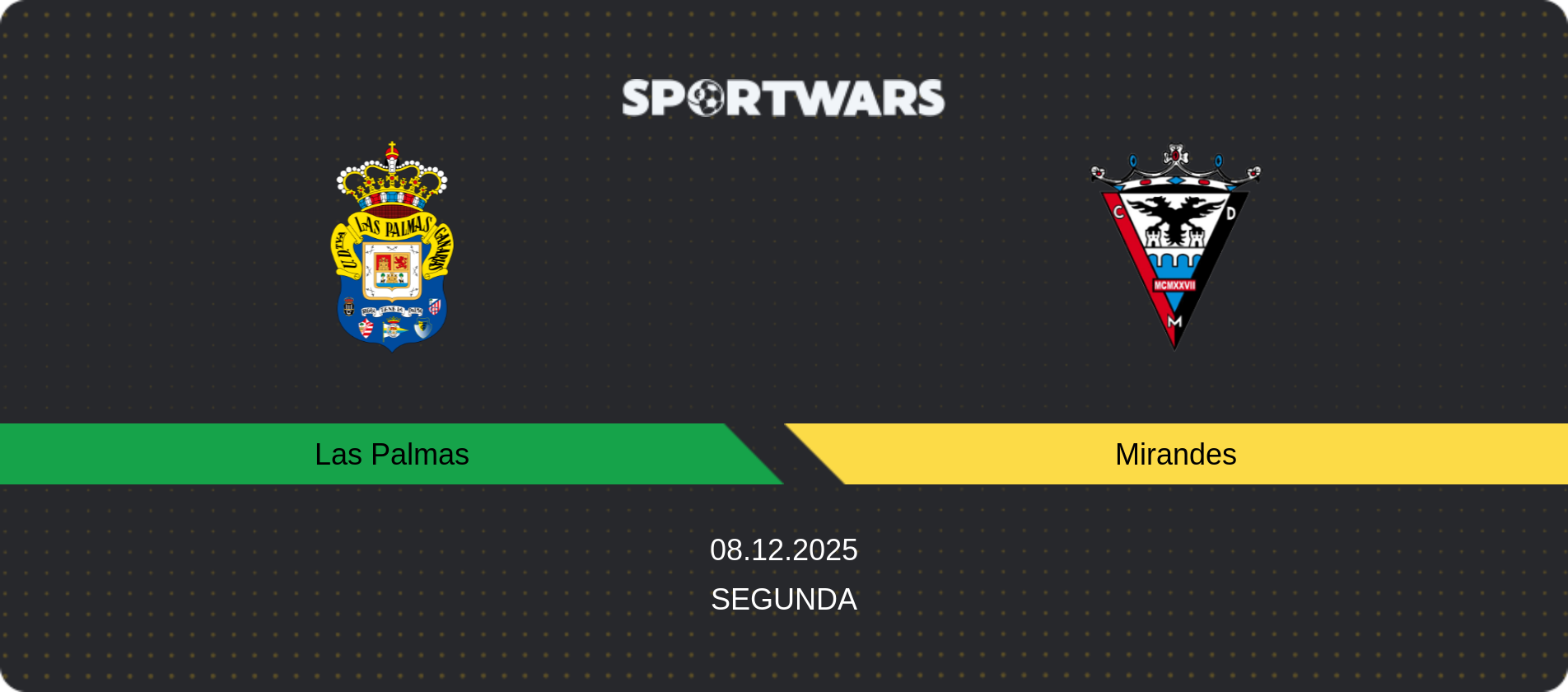 Match prediction Las Palmas — Mirandes, Segunda, 08.12.2025