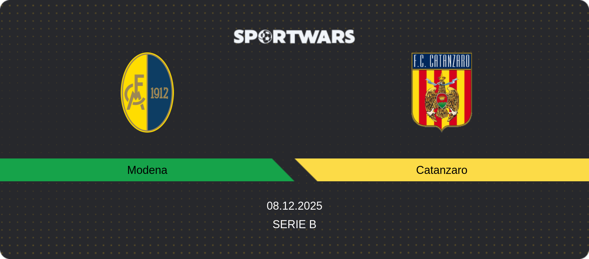 Match prediction Modena — Catanzaro, Serie B, 08.12.2025