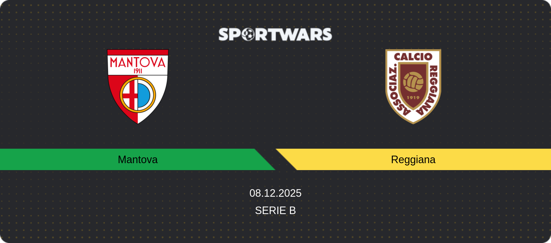 Match prediction Mantova — Reggiana, Serie B, 08.12.2025