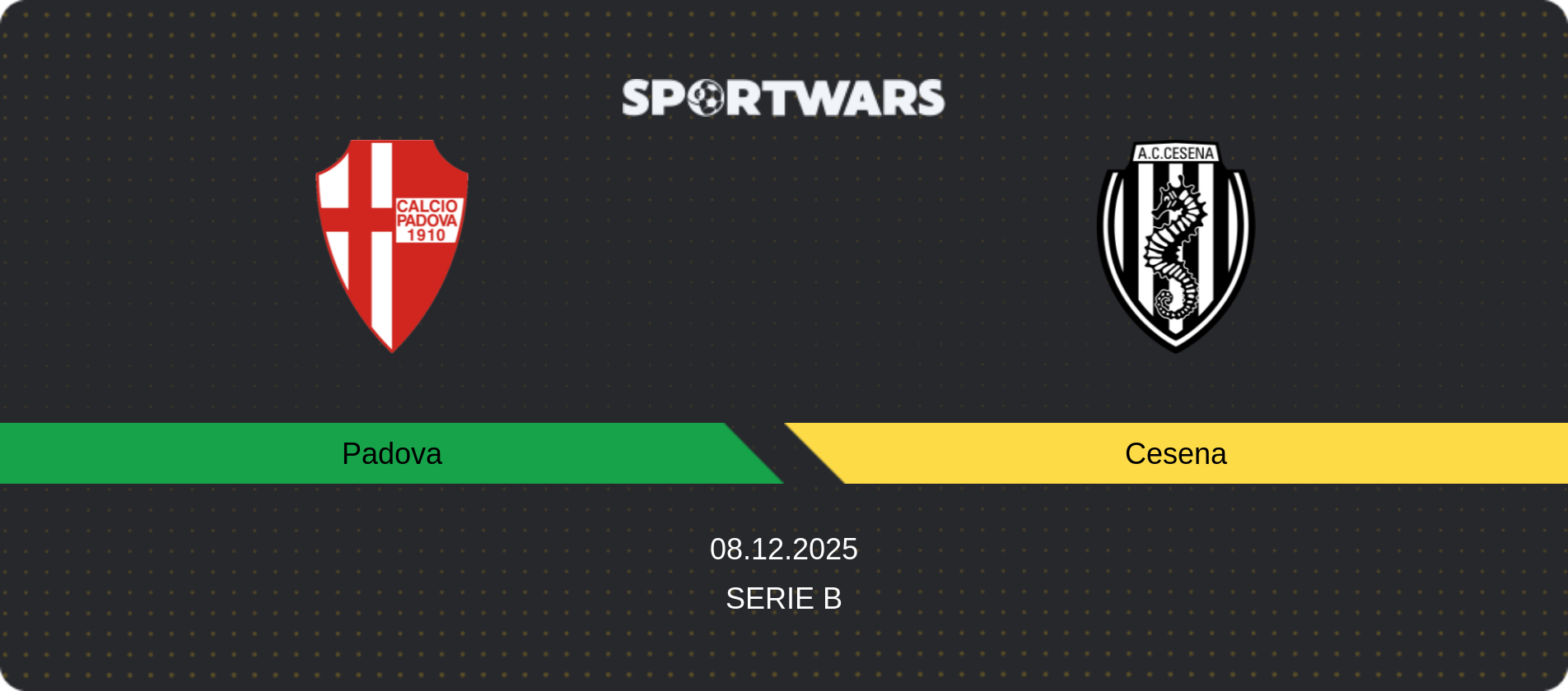 Match prediction Padova — Cesena, Serie B, 08.12.2025