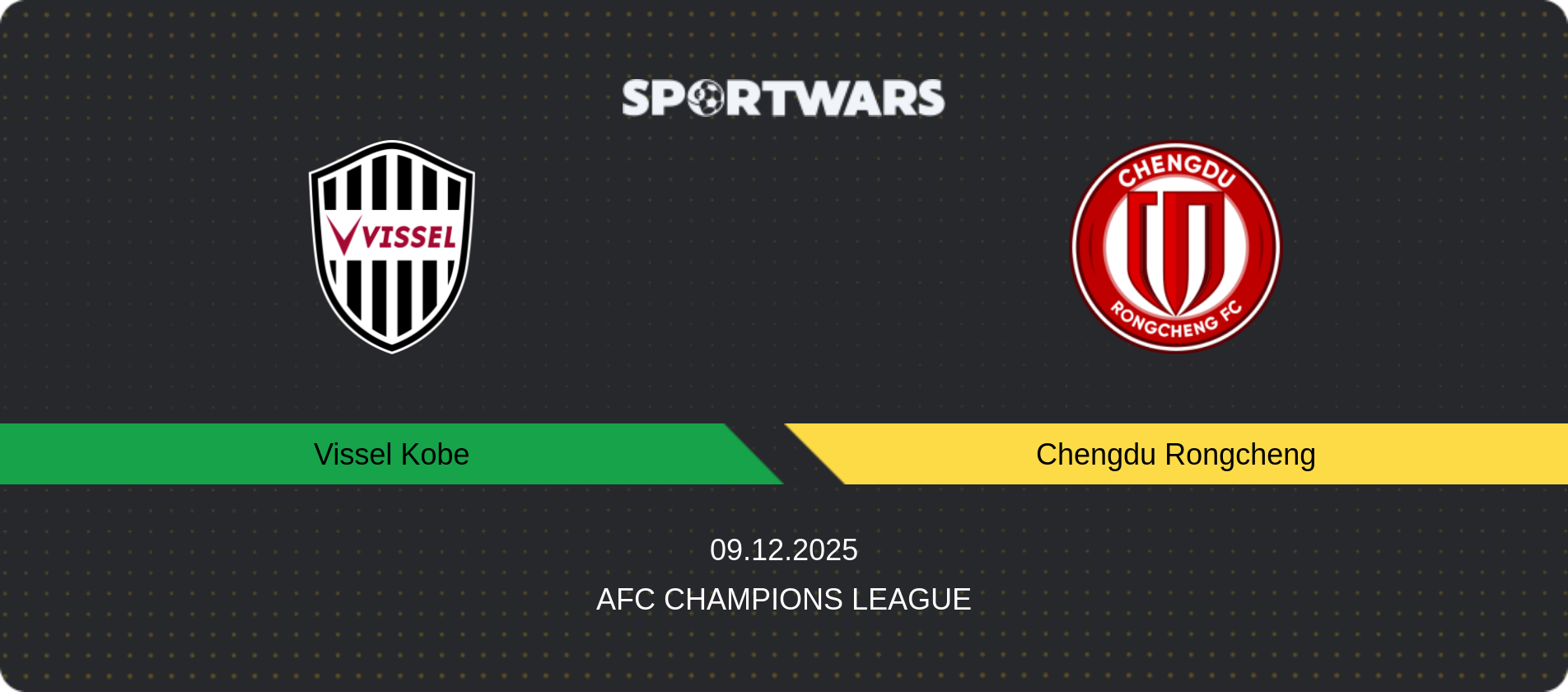 Match prediction Vissel Kobe — Chengdu Rongcheng, AFC Champions League, 09.12.2025