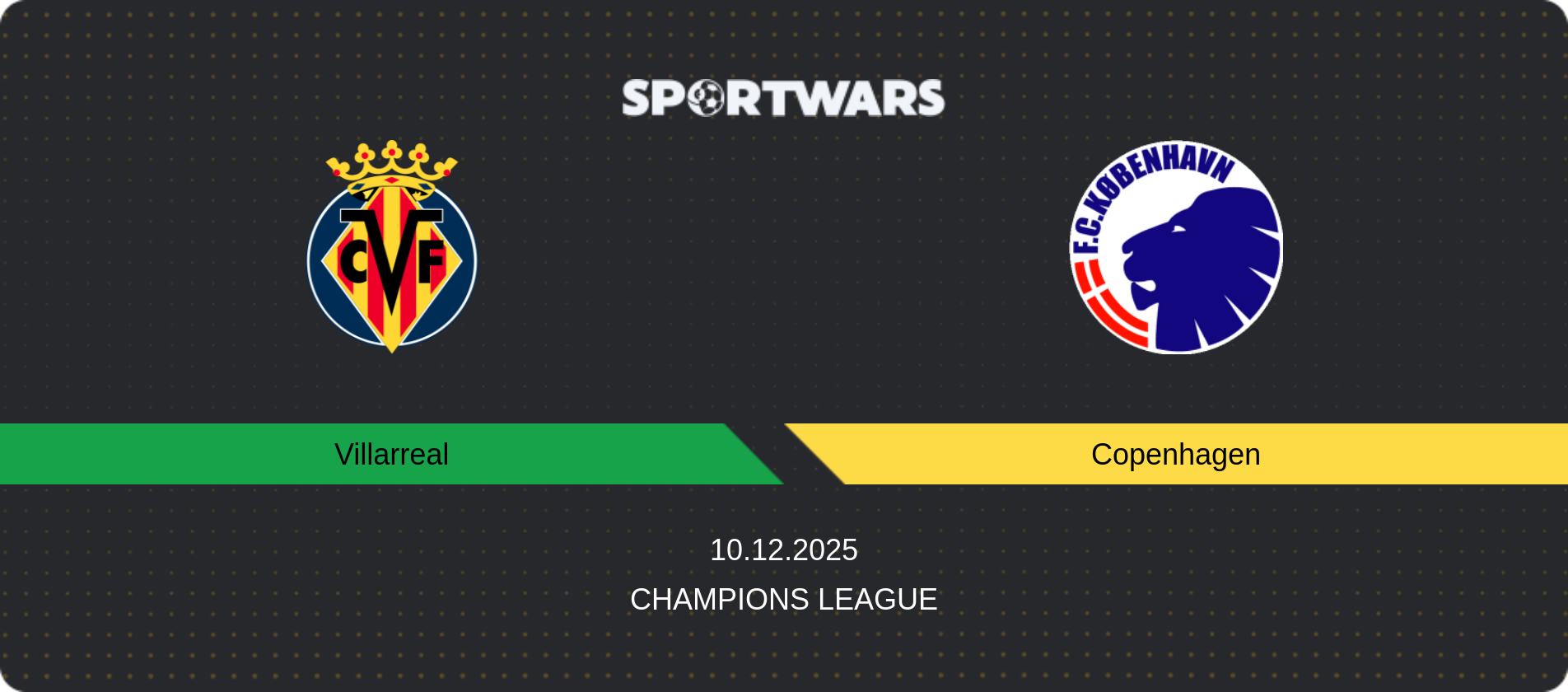 Match prediction Villarreal — Copenhagen, Champions League, 10.12.2025