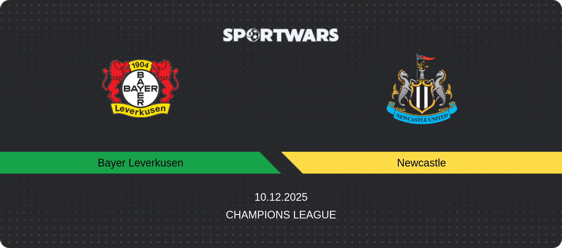 Match prediction Bayer Leverkusen — Newcastle, Champions League, 10.12.2025